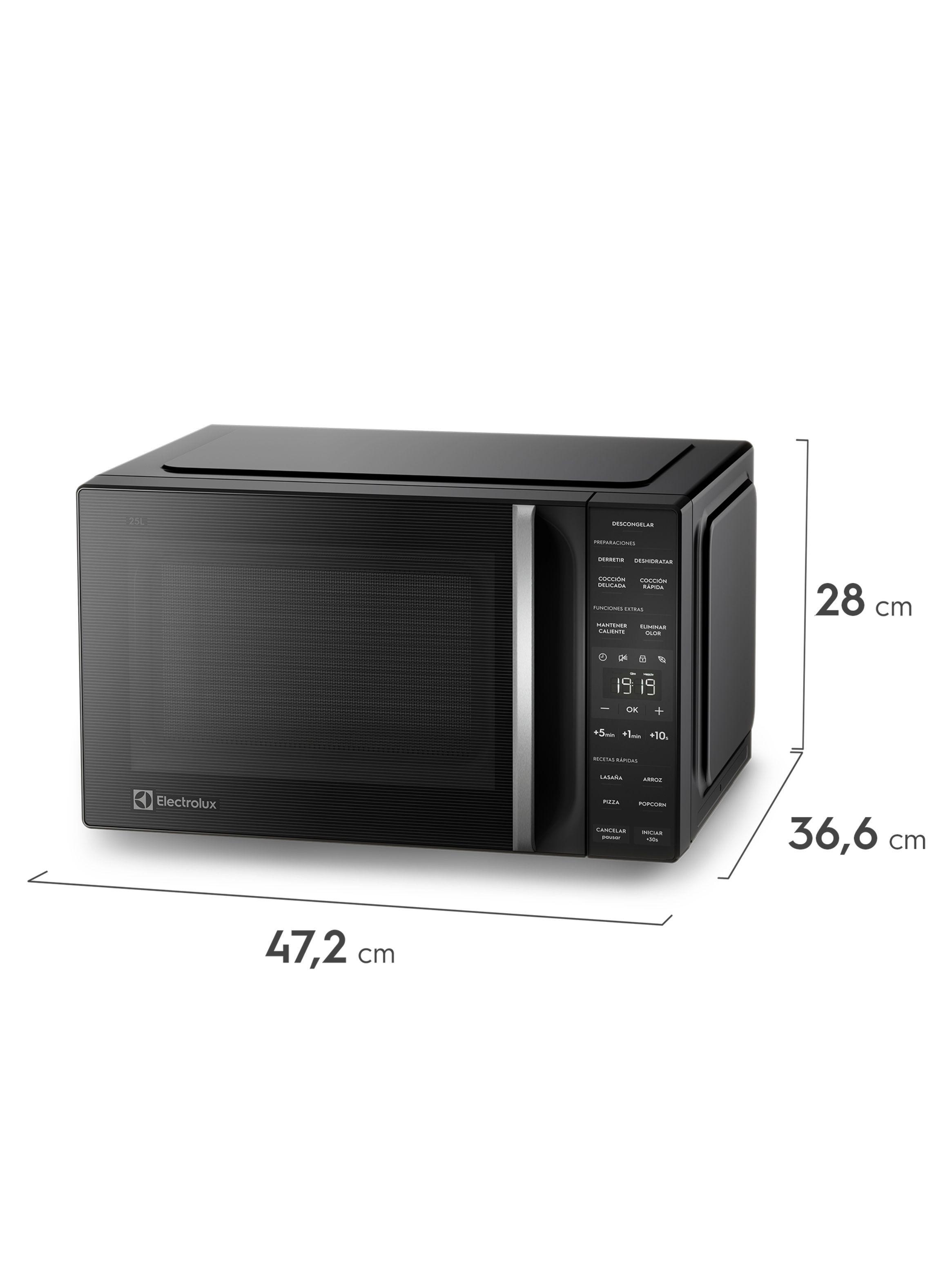 Microondas Electrolux 25 Litros Digital Descongelamiento Asistido ME25N Negro-1