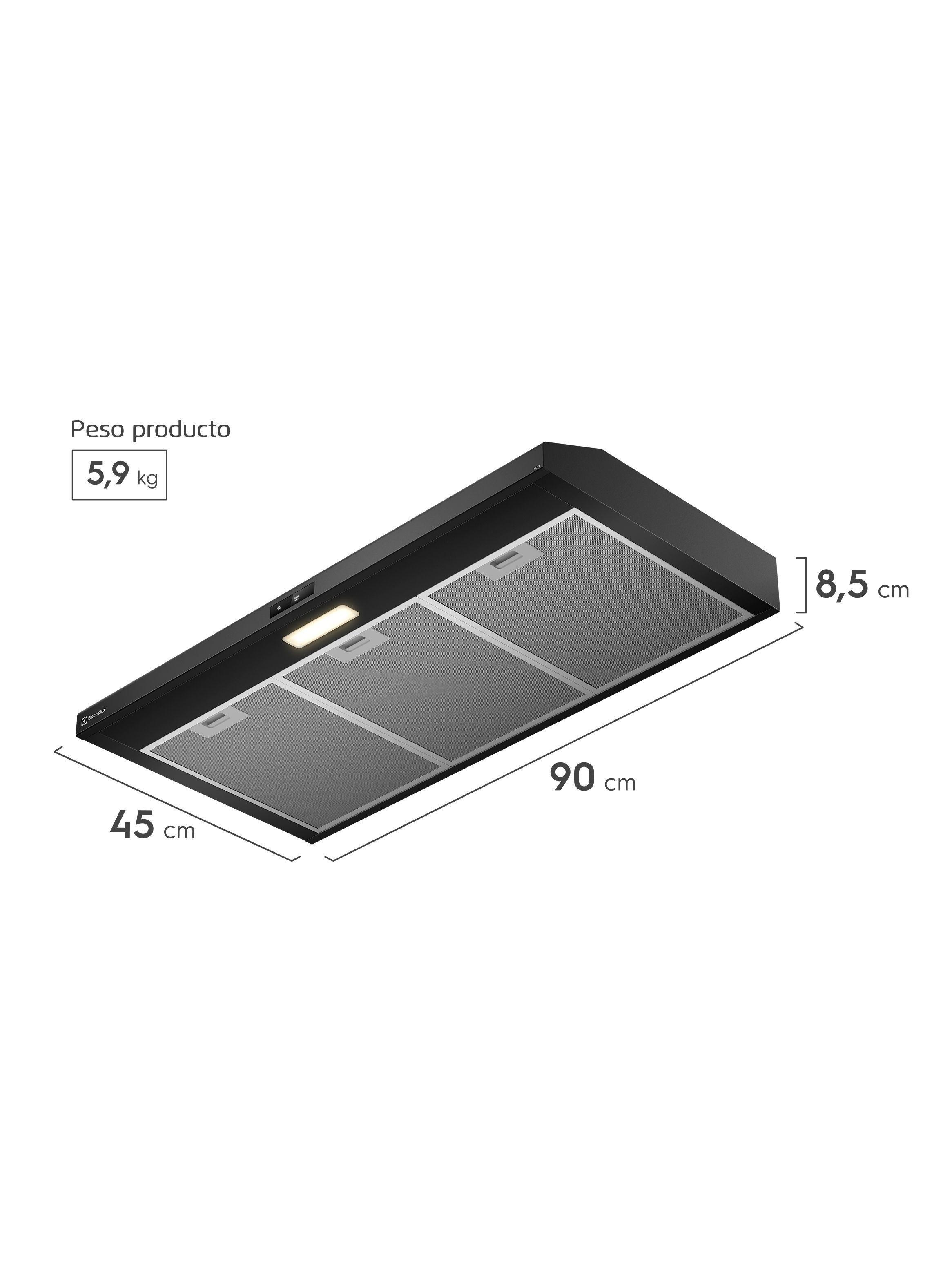 Campana de Cocina Extractora 90cm Alto Poder Succión DE9TB-2