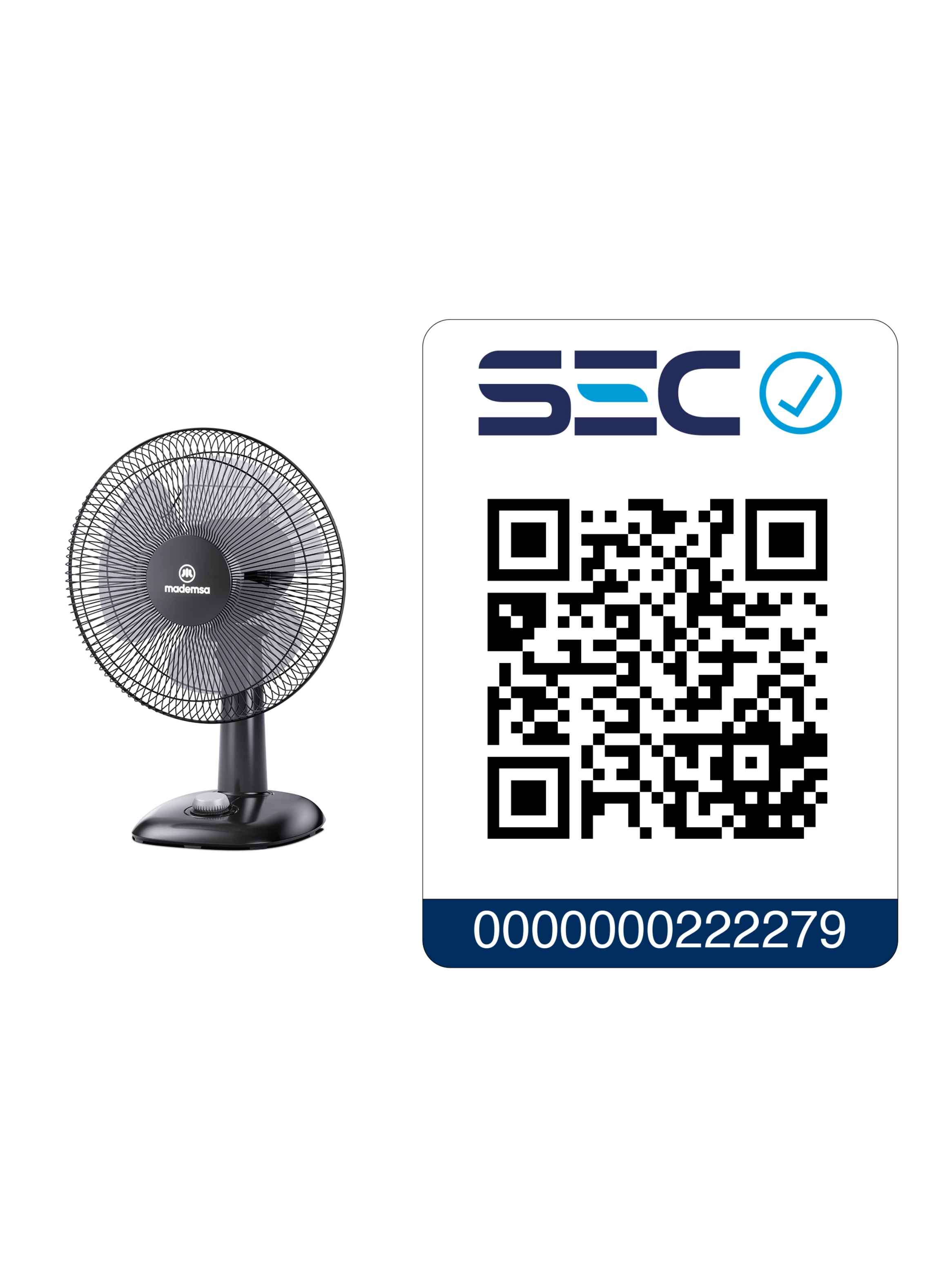 Ventilador Sobremesa Mademsa 40W 3 Velocidades 30,5 cm DFM12-6