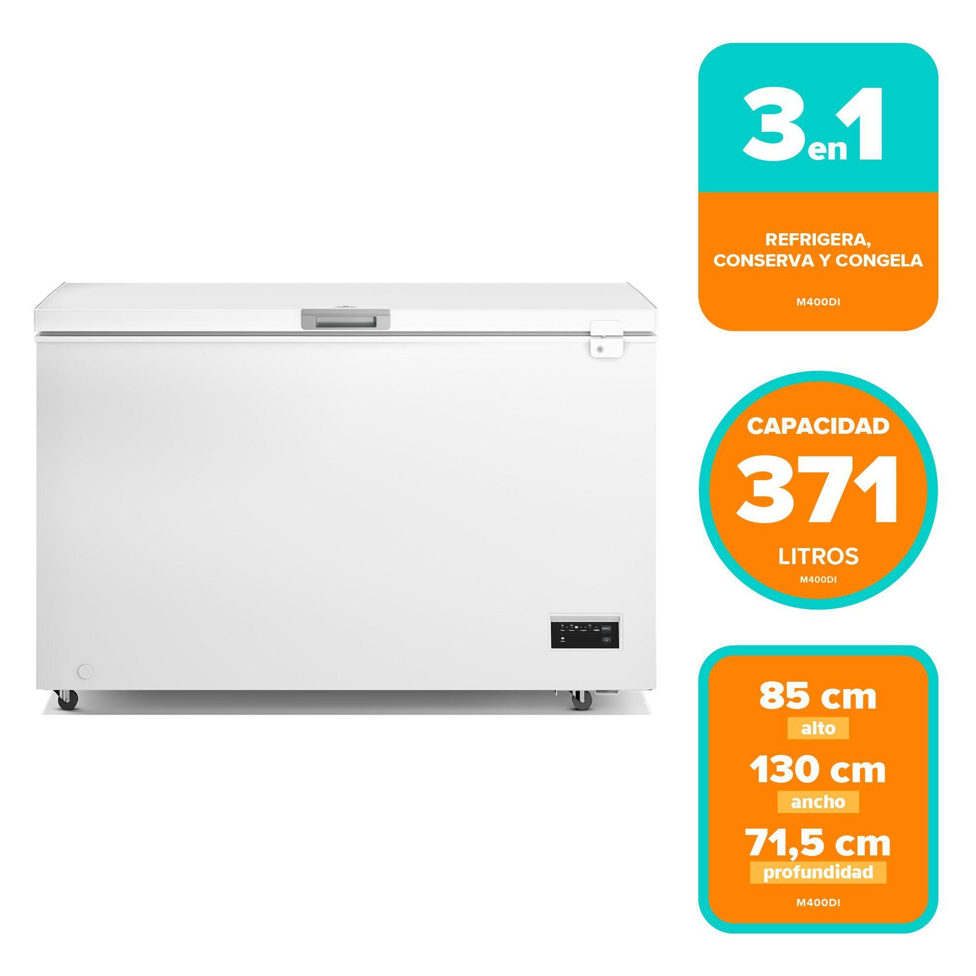 Congelador Freezer Horizontal Dual 371L Inverter Frío Directo M400DI-2