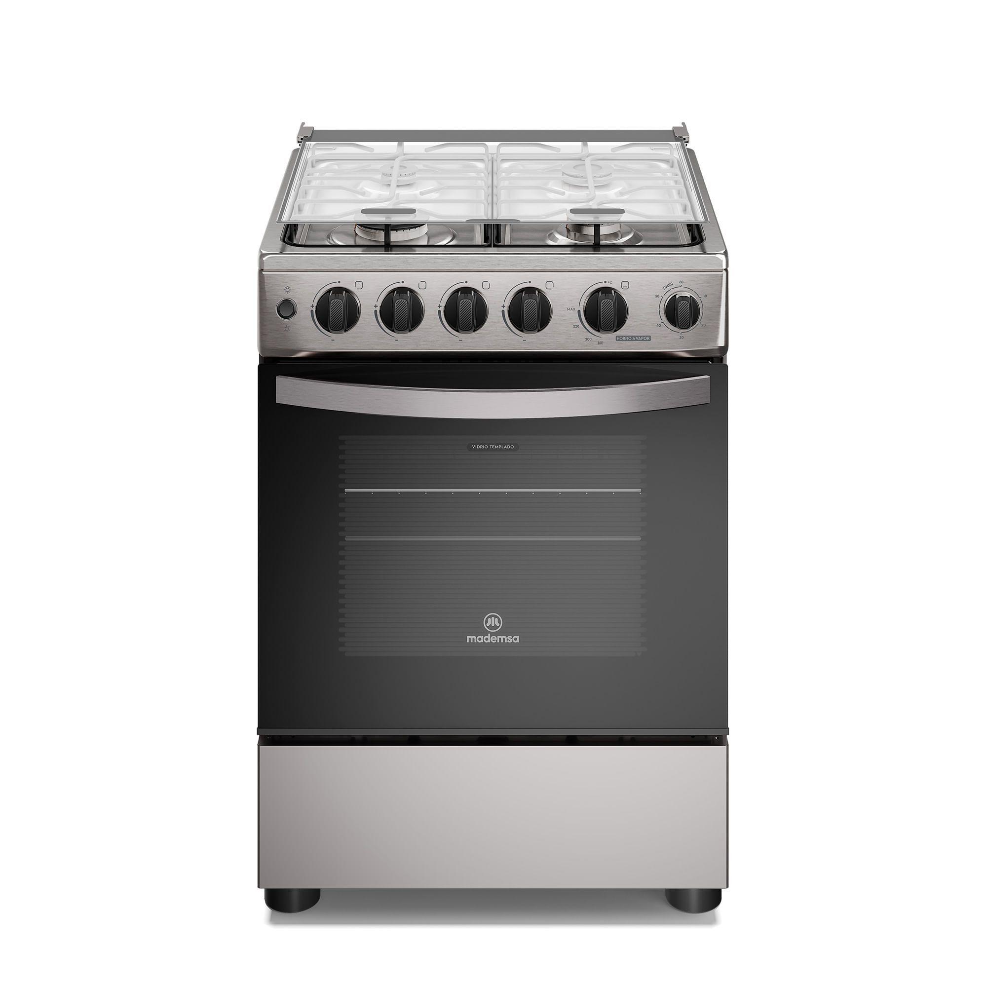 Cocina a Gas 4 Platos Horno Vapor y Grill FM4PSC Inox-0