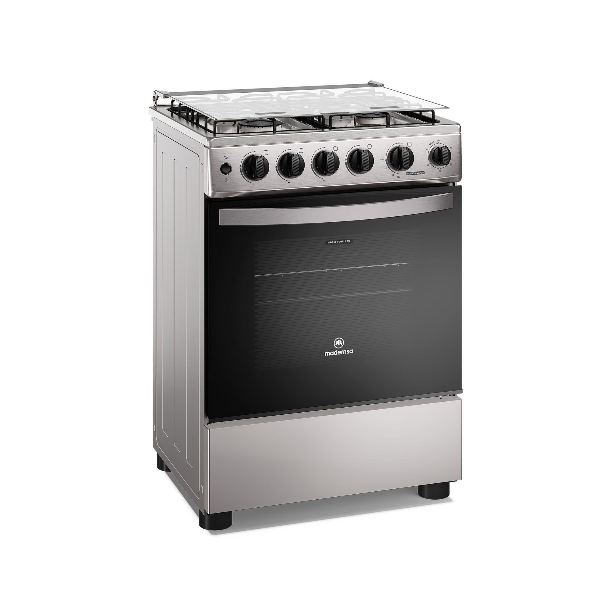Cocina a Gas 4 Platos Horno Vapor y Grill FM4PSC Inox-2