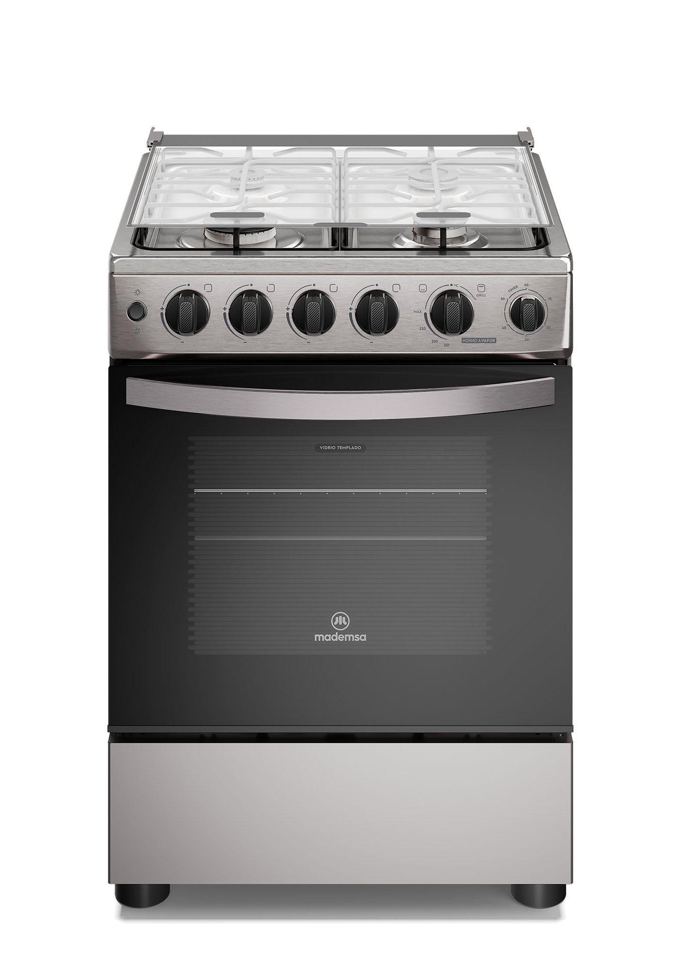 Cocina a Gas 4 Platos Horno Vapor y Grill FM4PSC Inox-0