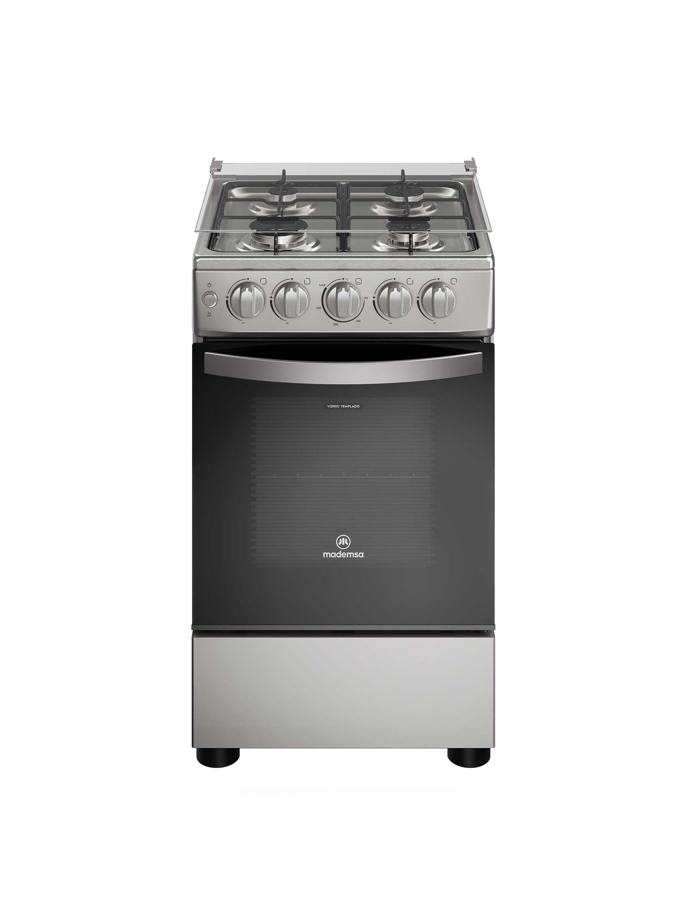 Cocina a Gas 4 Platos LimpiaFácil y Parrillas Alambrón FM4ES-0