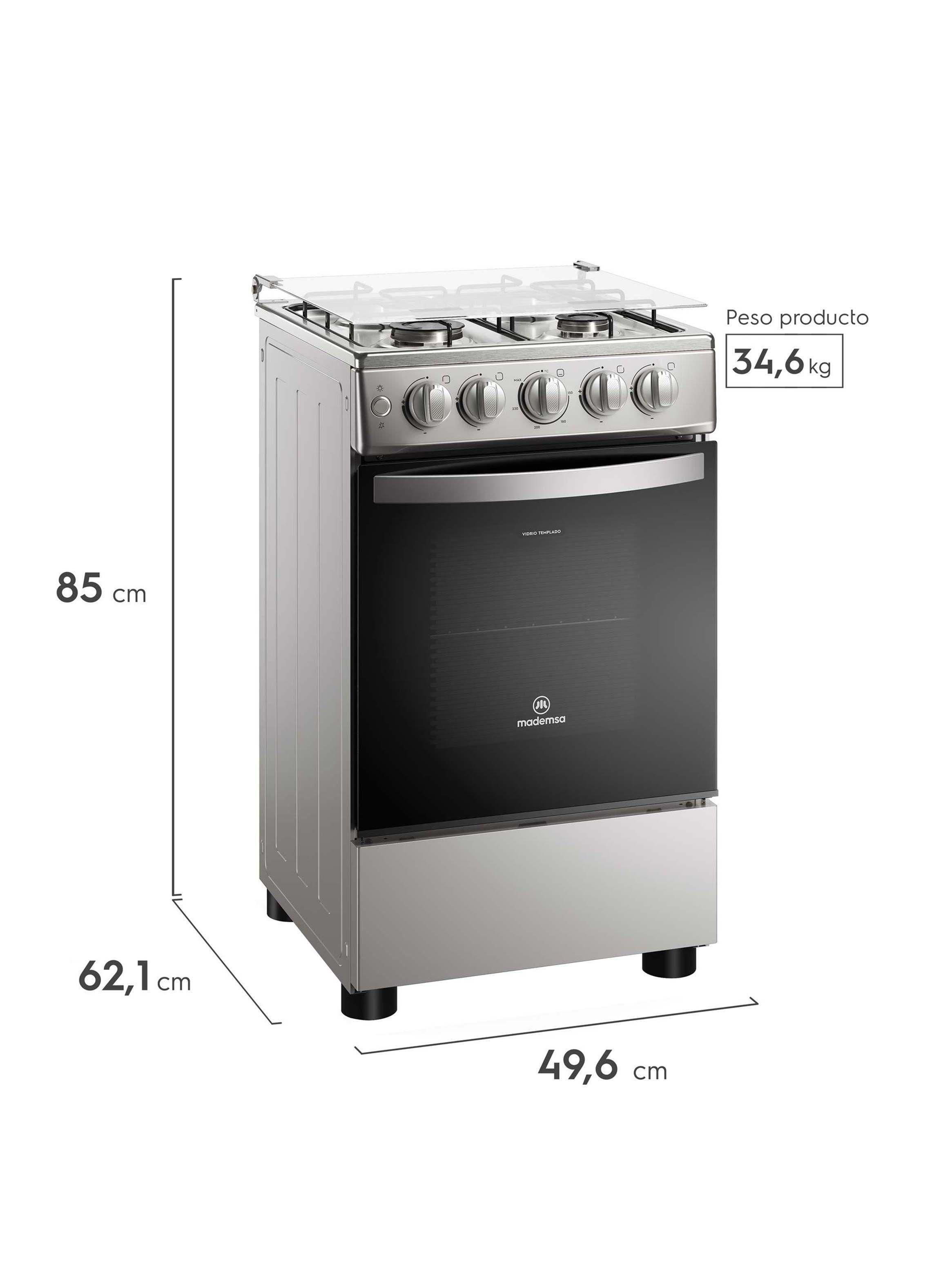 Cocina a Gas 4 Platos LimpiaFácil y Parrillas Alambrón FM4ES-1