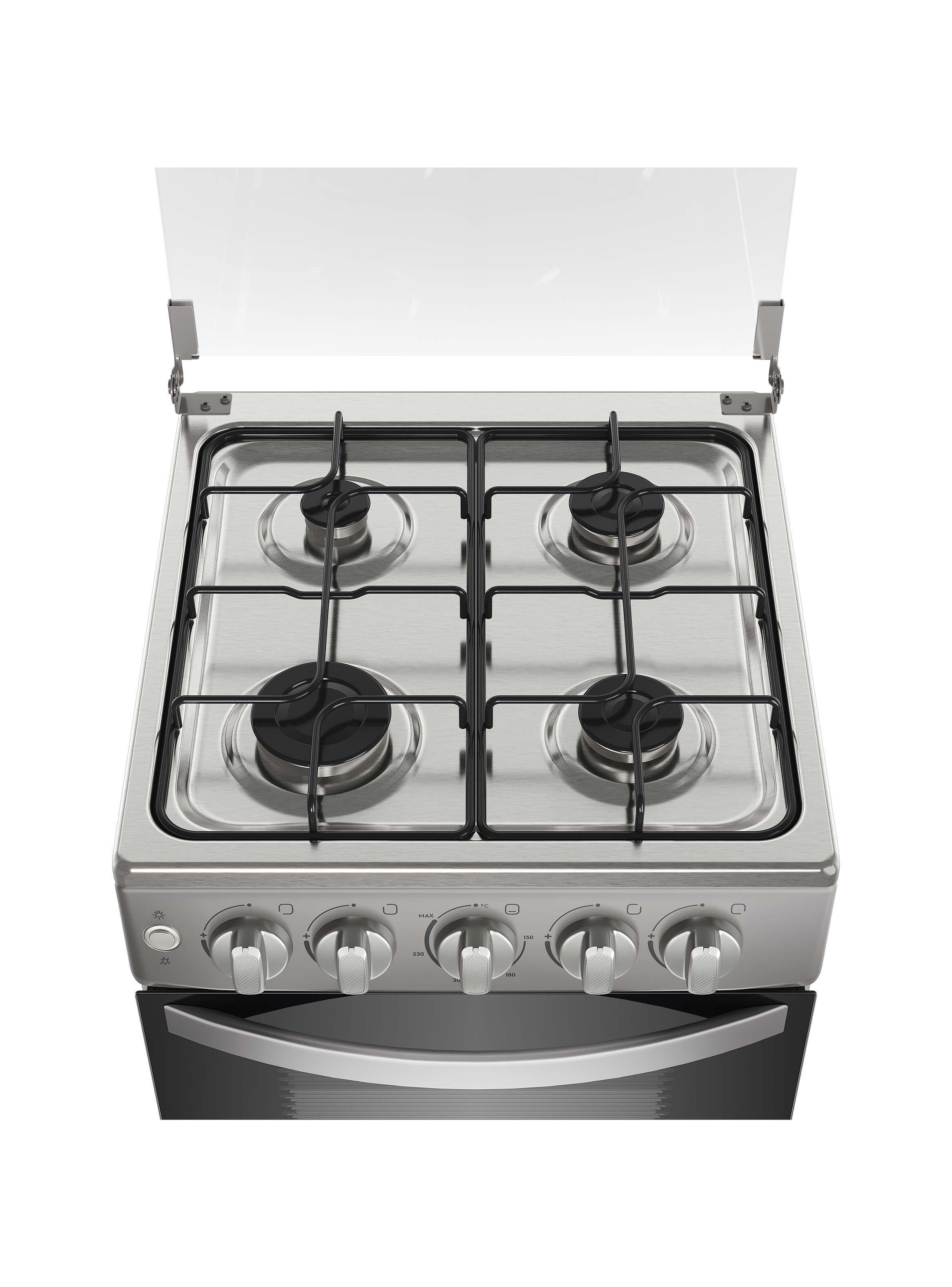 Cocina a Gas 4 Platos LimpiaFácil y Parrillas Alambrón FM4ES-5