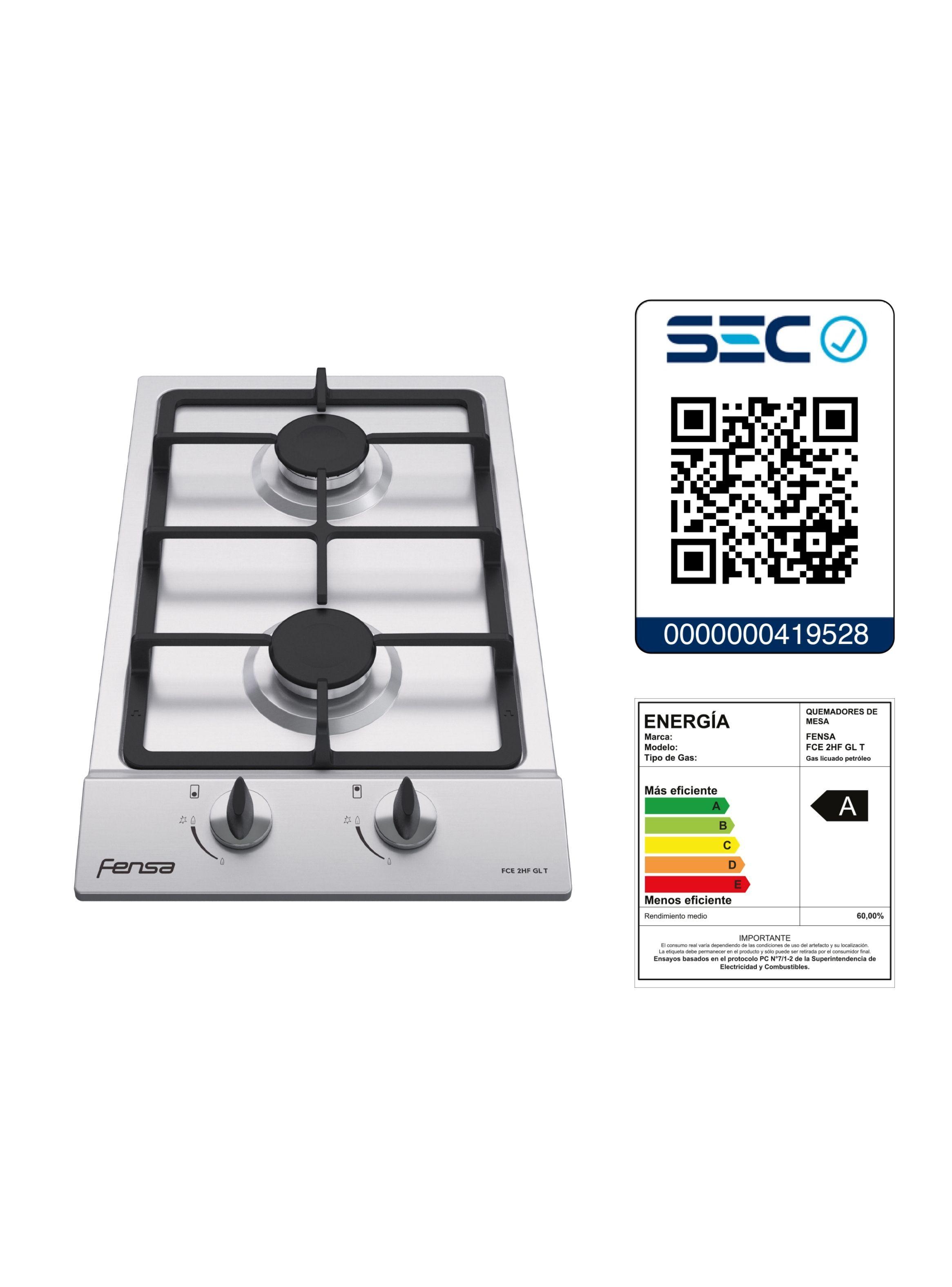 Encimera a Gas 2 Plastos Encendido Eléctrico FCE 2HF GL INOX-5