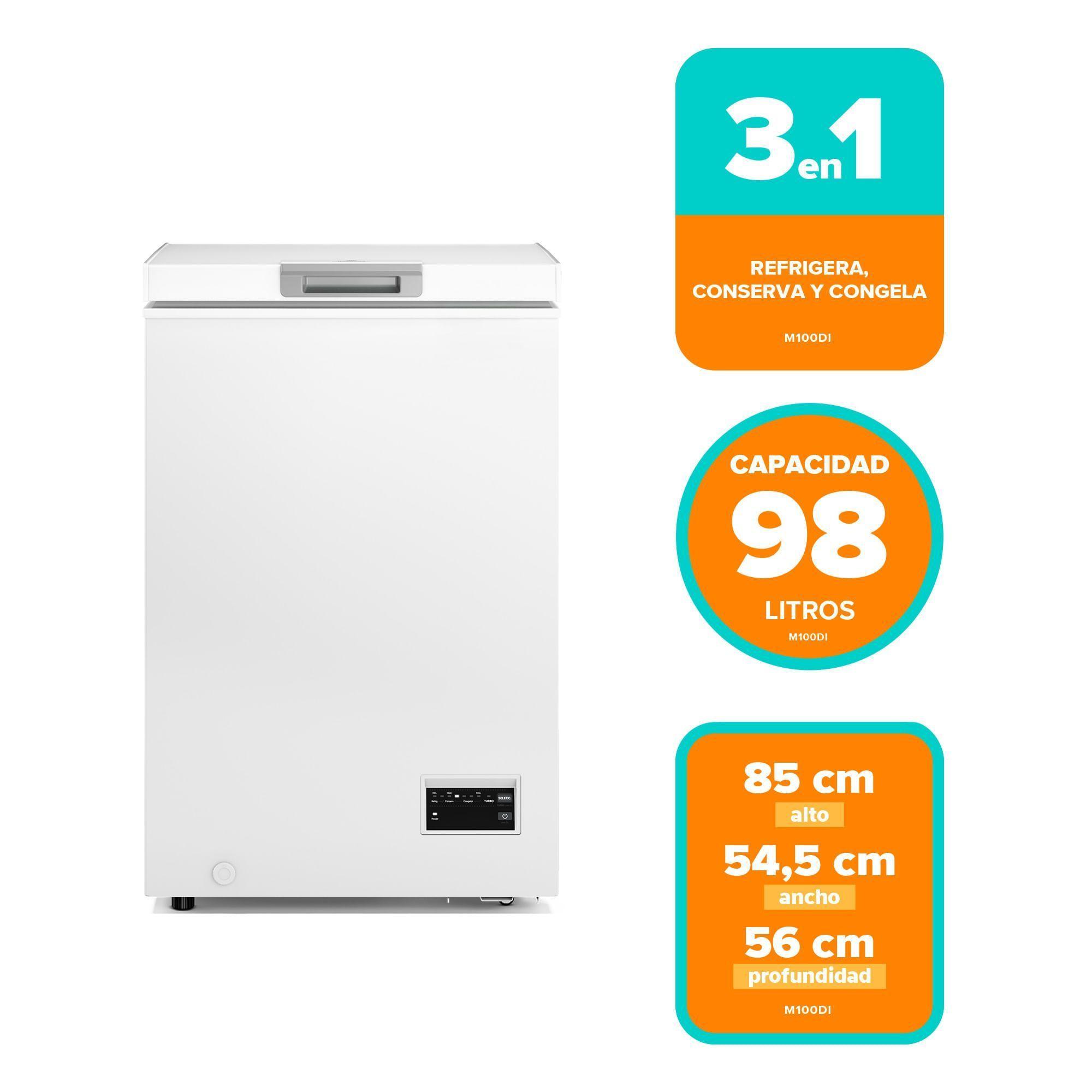 Congelador Freezer Horizontal Dual 98L Inverter Frío Directo M100DI-2