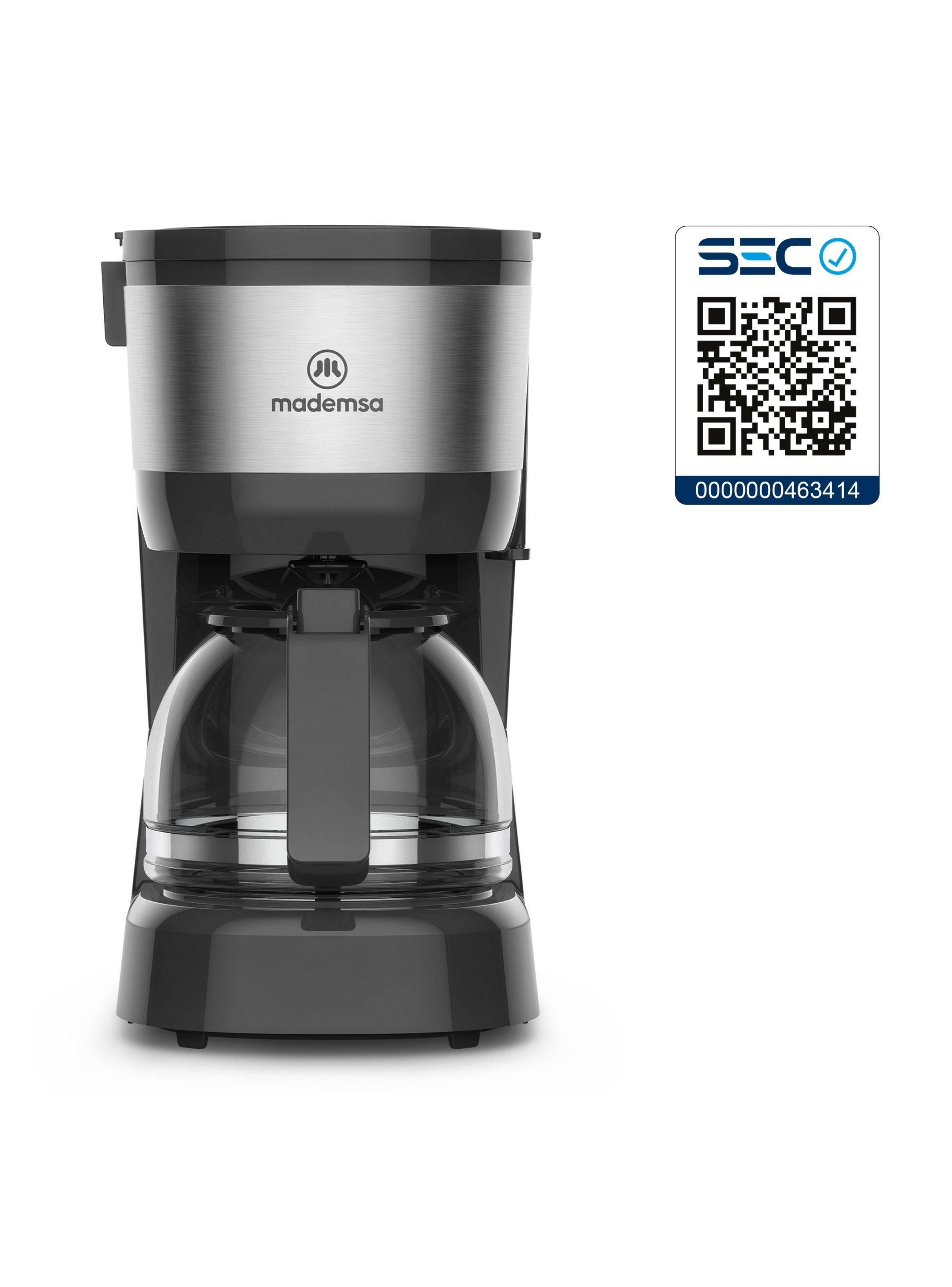 Cafetera Eléctrica Mademsa 0,6L Jarra de Vidrio 600W MCM10-6