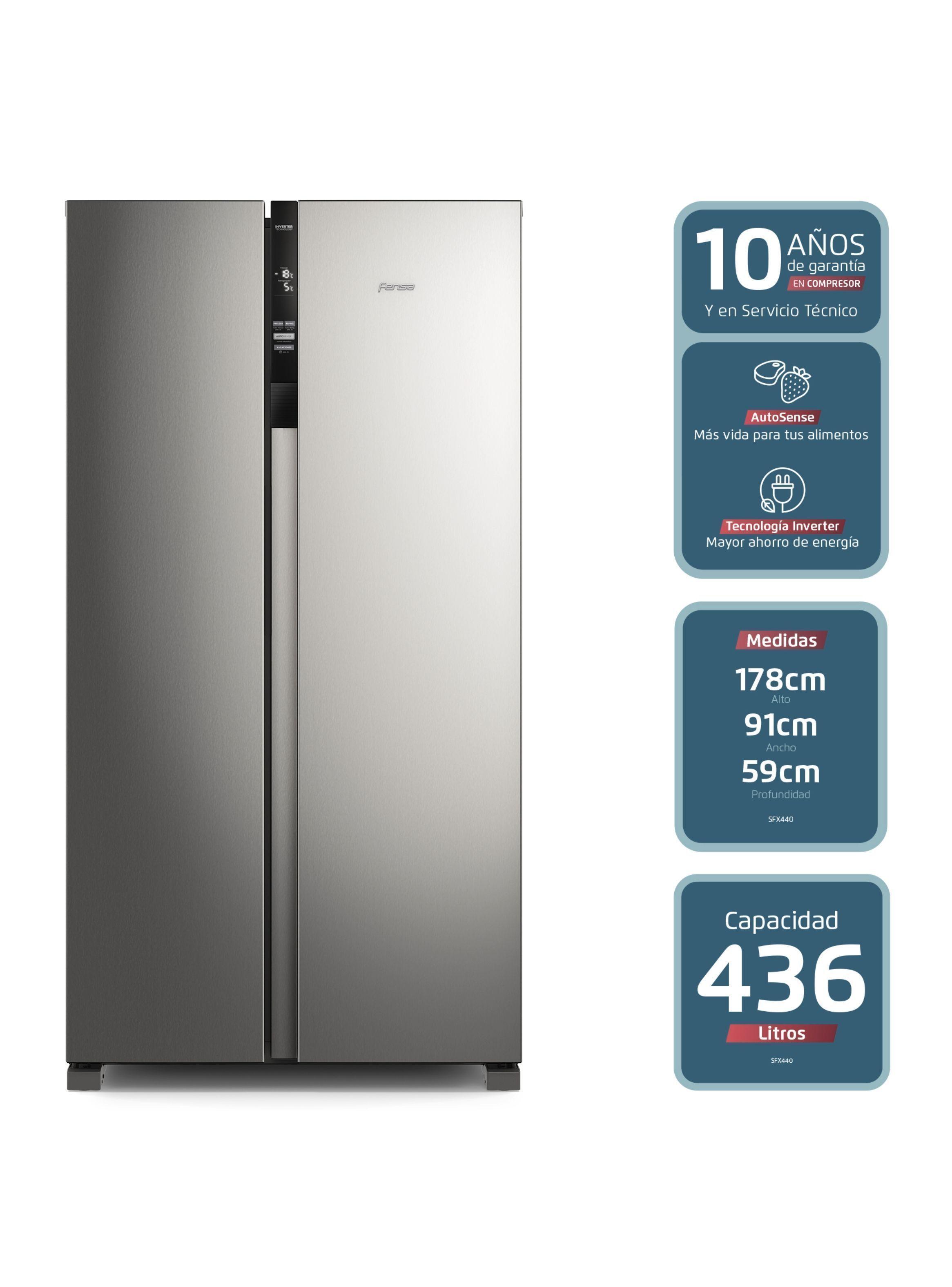 Refrigerador Fensa 436L No Frost Side By Side SFX440 Inox-6