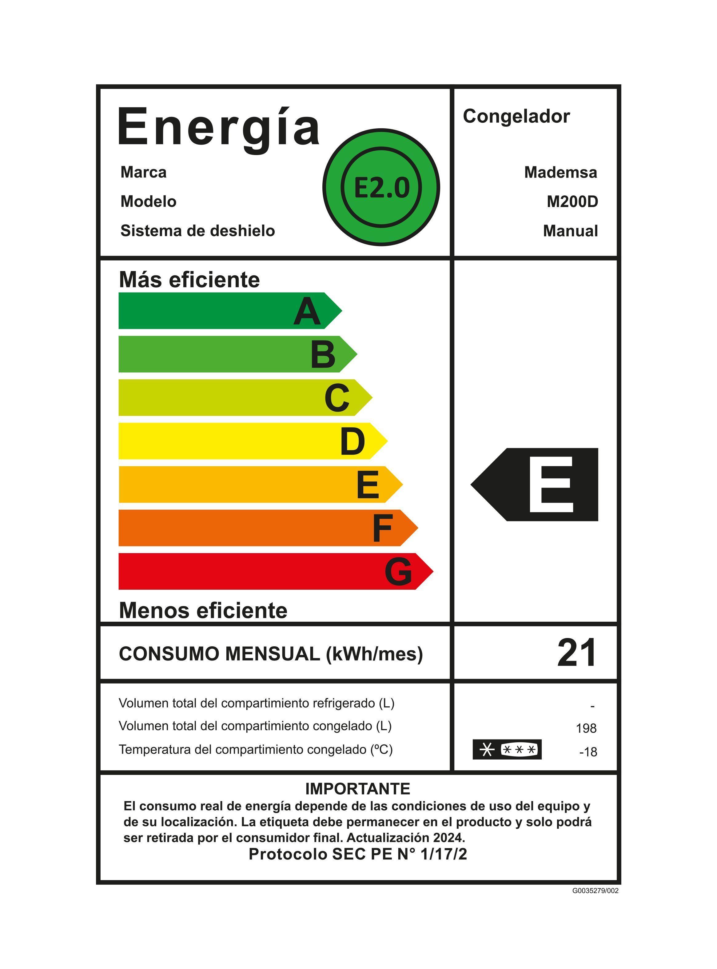 Congelador Freezer Horizontal 198L Frío Directo M200D-6