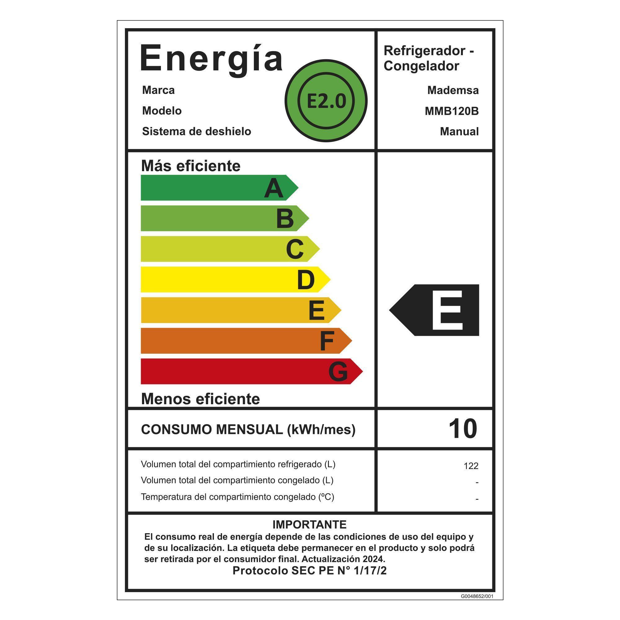 Frigobar 120L Frío Directo con Llave y Luz LED MMB120B Negro-7