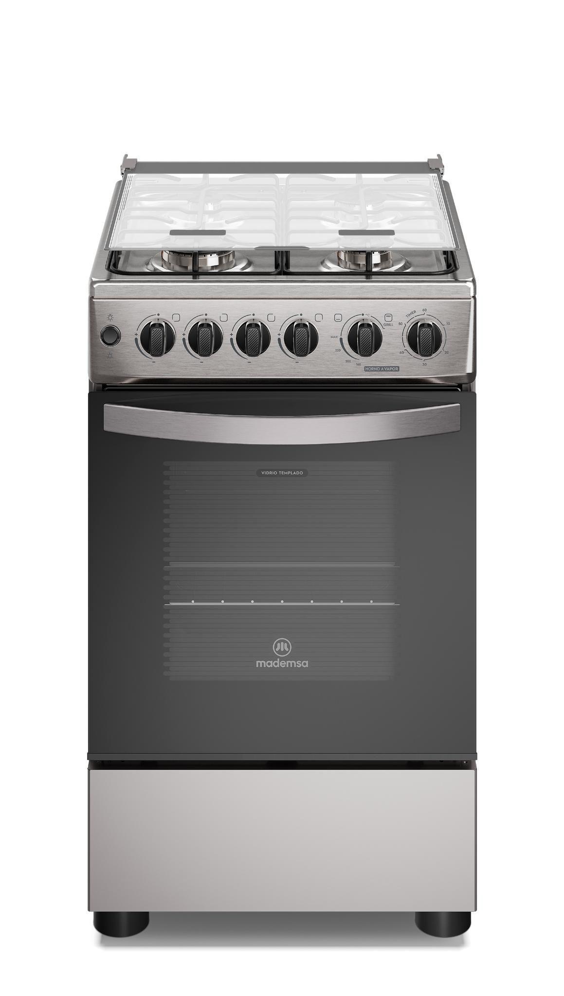 Cocina a Gas 4 Platos Horno Vapor y Grill FM4FSC Inox-0