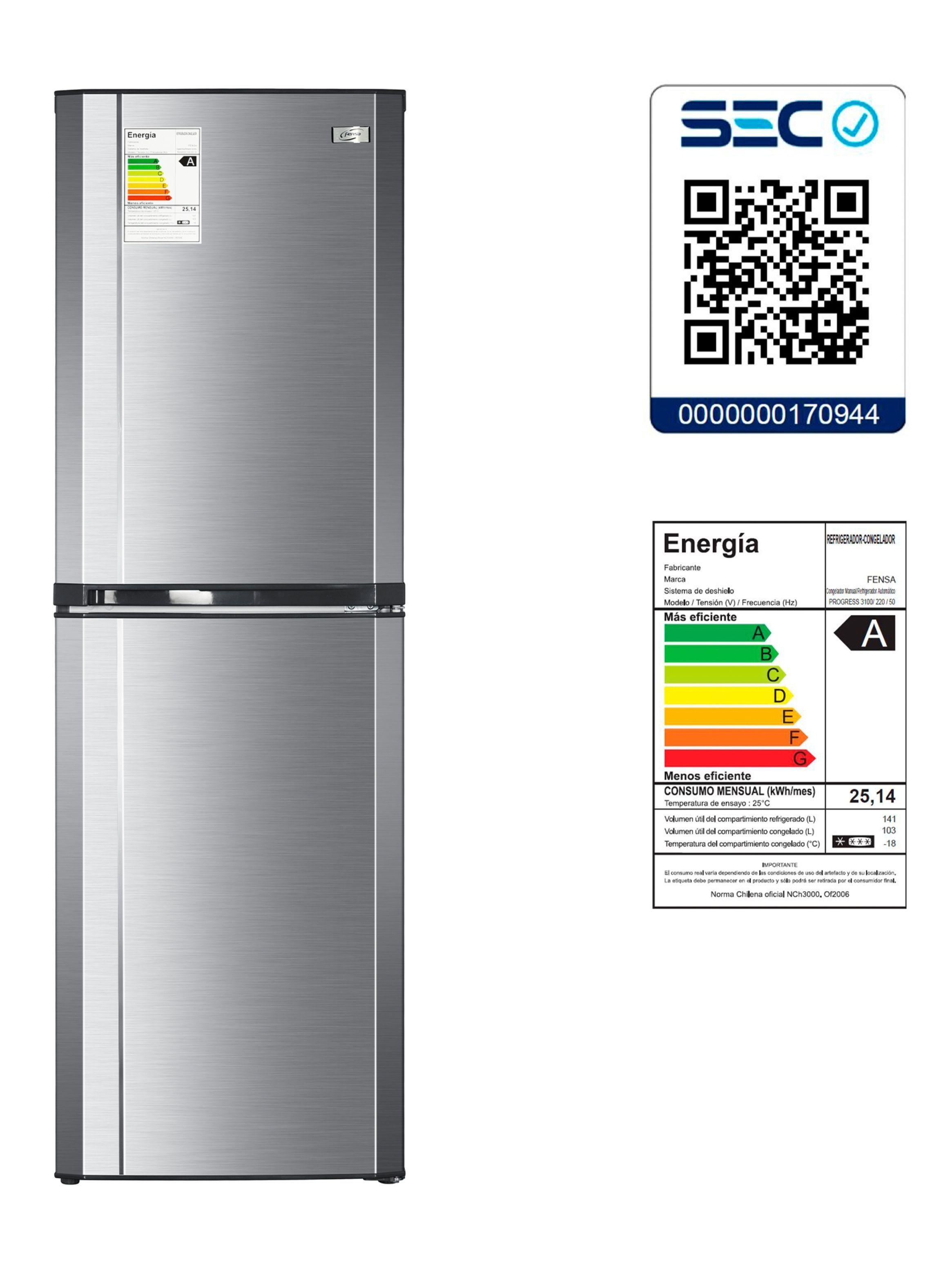 Refrigerador Fensa 244L Bottom Freezer 3100 Plus Inox-6
