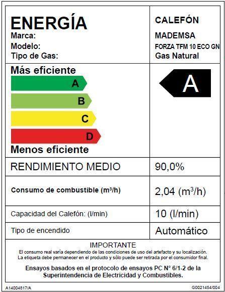 Calefont Gas Natural 10 Litros Tiro Forzado Forza TFM 10-5