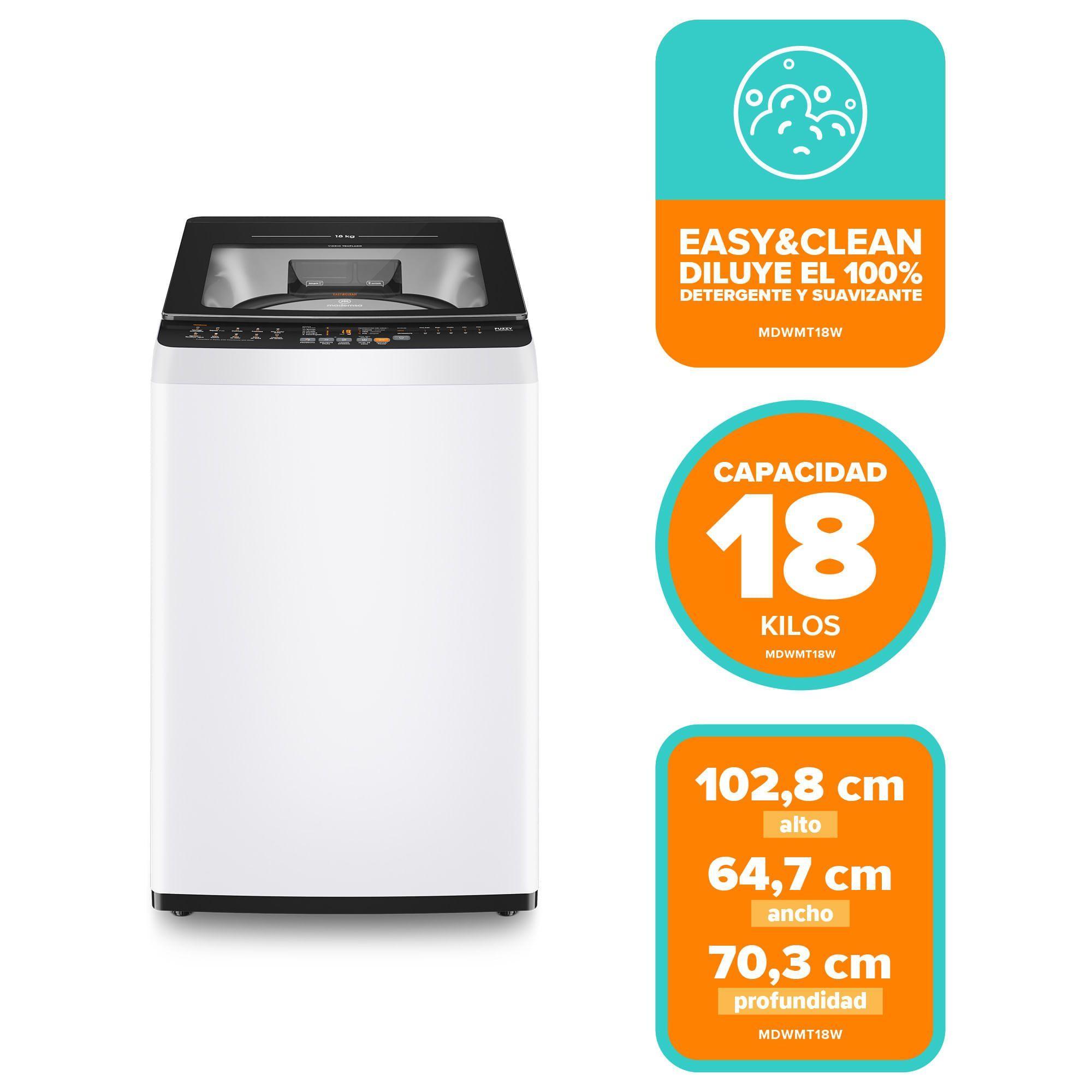 Lavadora Automática 18Kg Carga Superior MDWMT18W Blanca-2