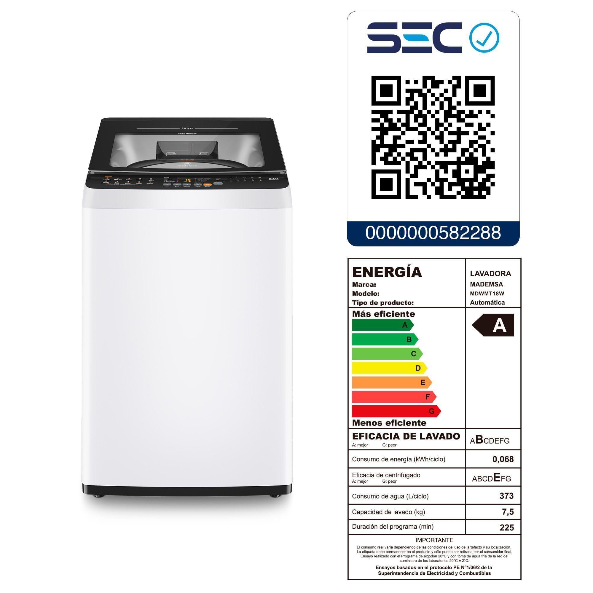 Lavadora Automática 18Kg Carga Superior MDWMT18W Blanca-7