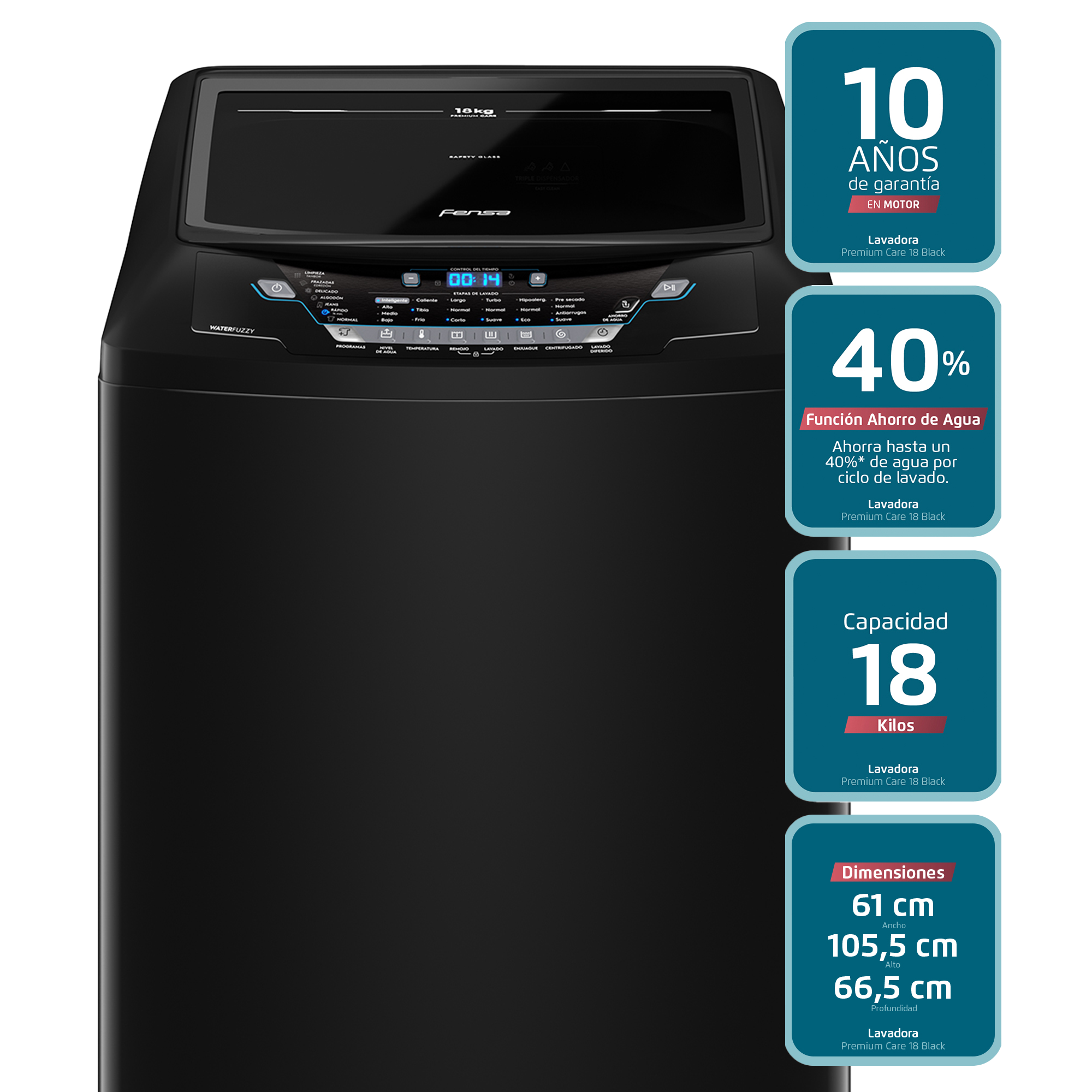 Lavadora Automática 18Kg Carga Superior Premium Care Pro 18-2
