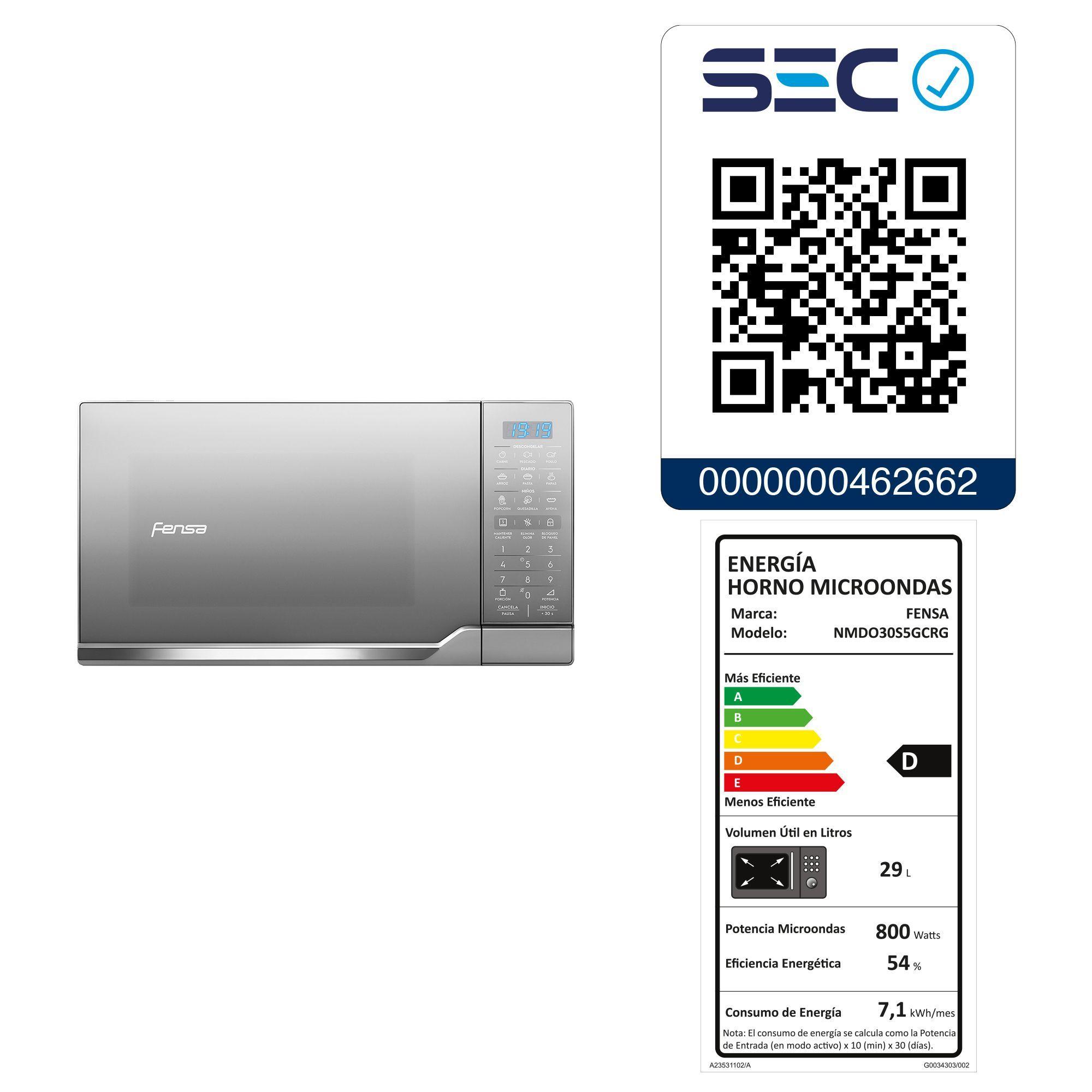 Microondas 30 Litros Digital Elimina Olores NMDO30S5GCRG-3