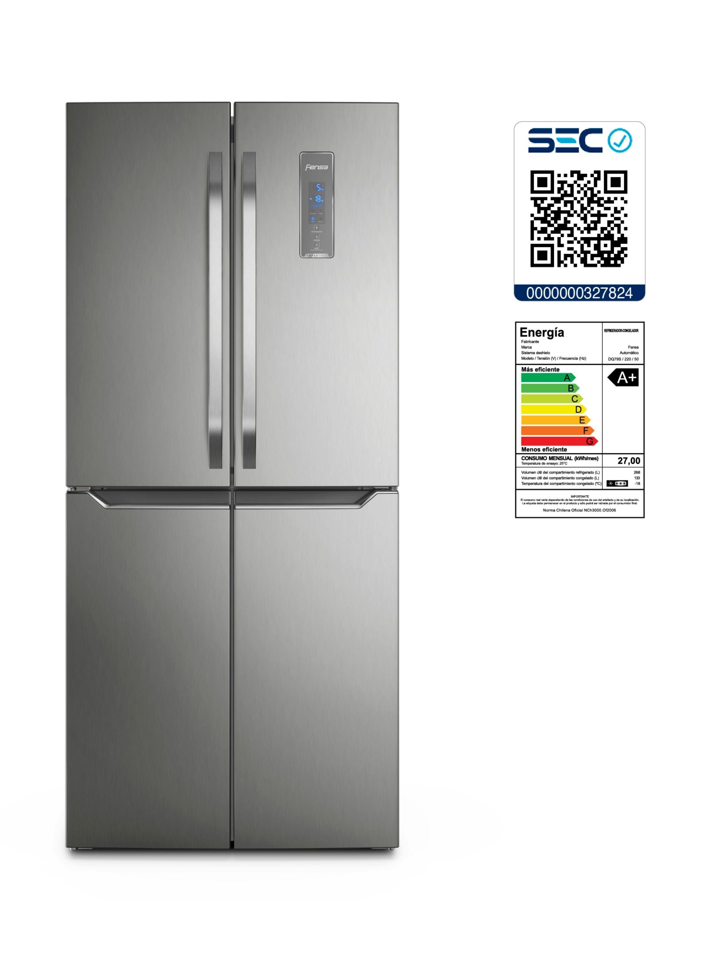 Refrigerador Fensa 401L No Frost 4 Puertas Inverter DQ79S-7