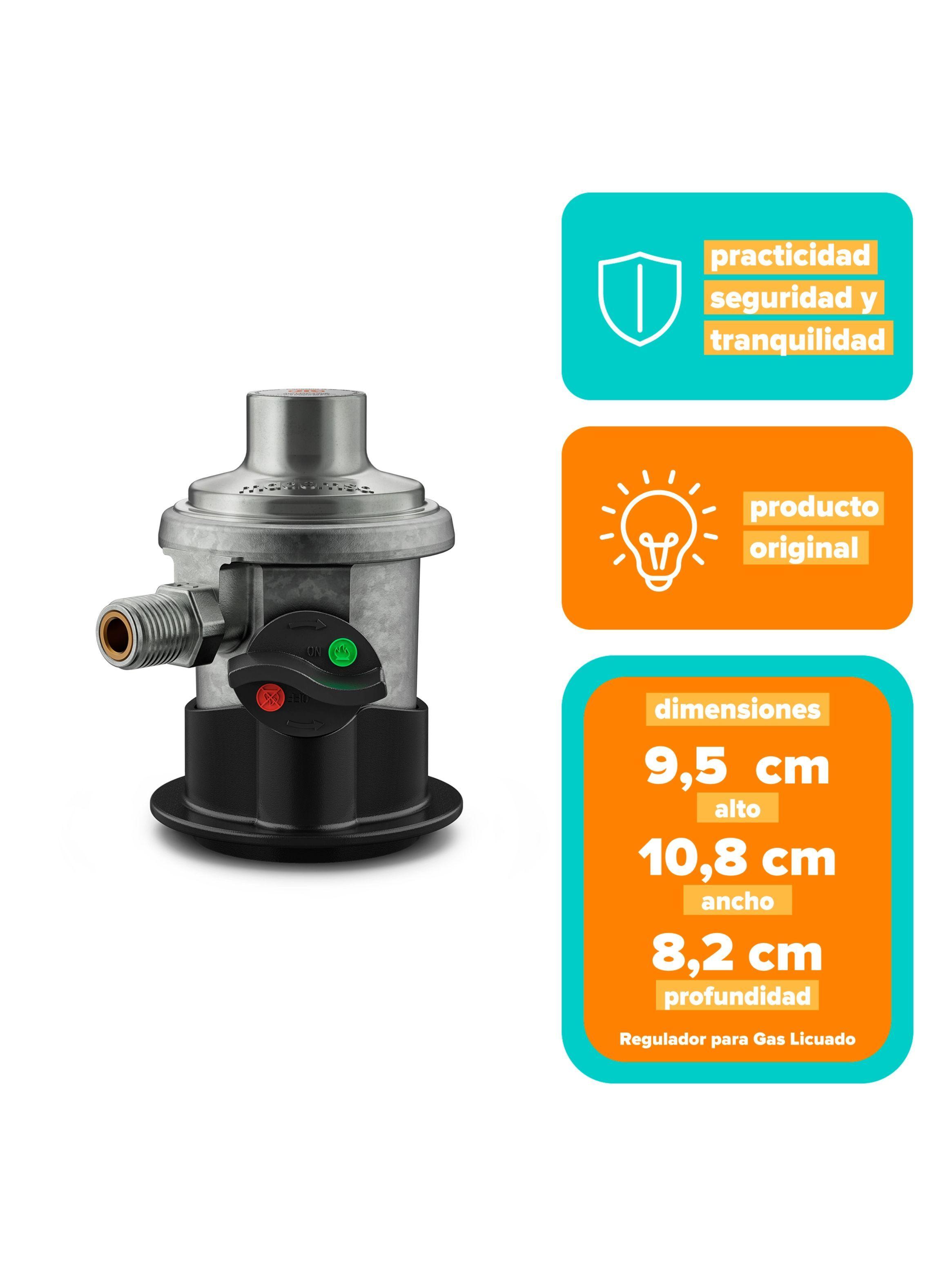  Regulador de Gas Licuado Cocina Mademsa 15Kg Conector HE -2