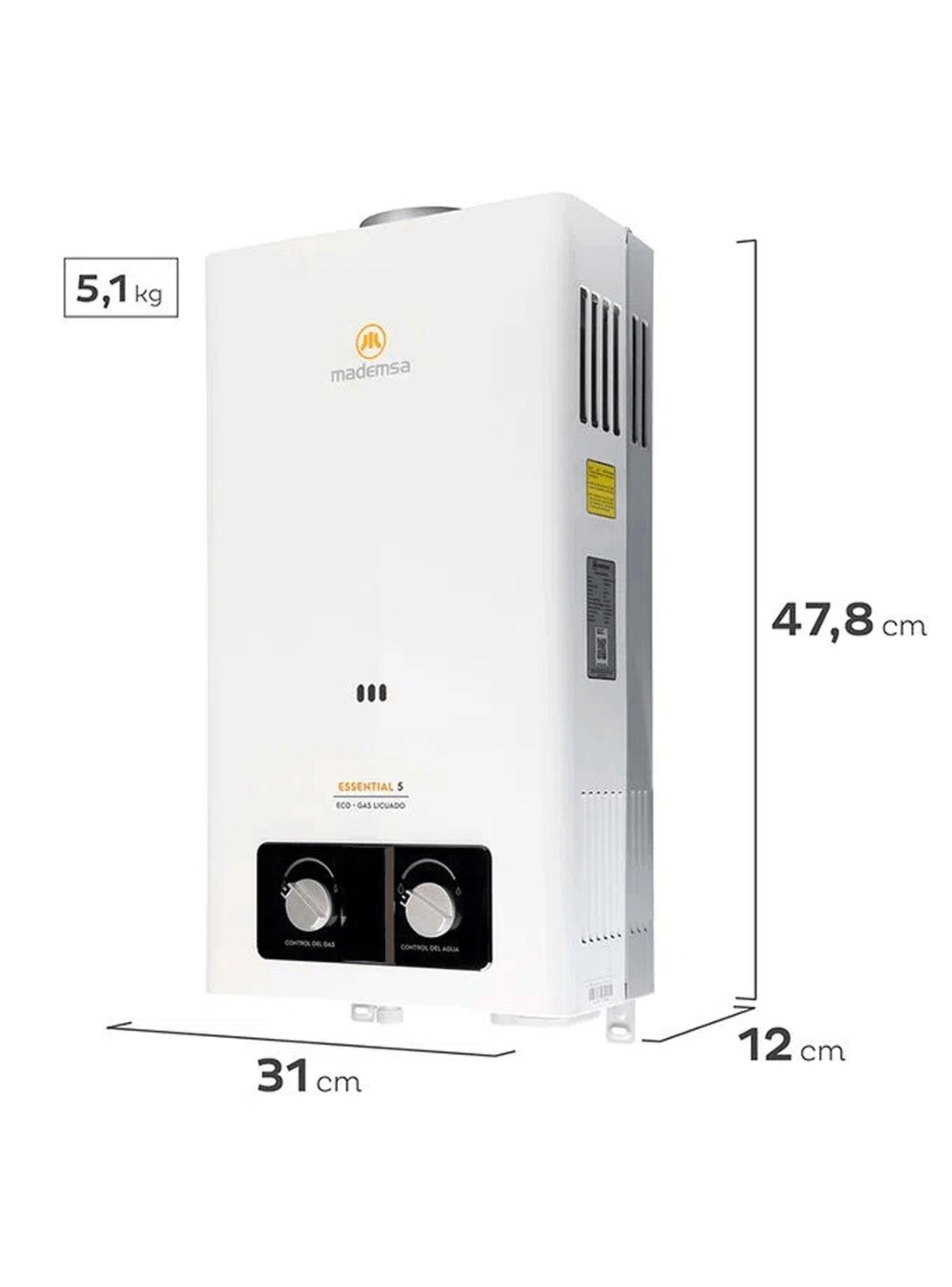 Calefont Gas Licuado 5 Litros Tiro Natural Essential 5 Eco-1