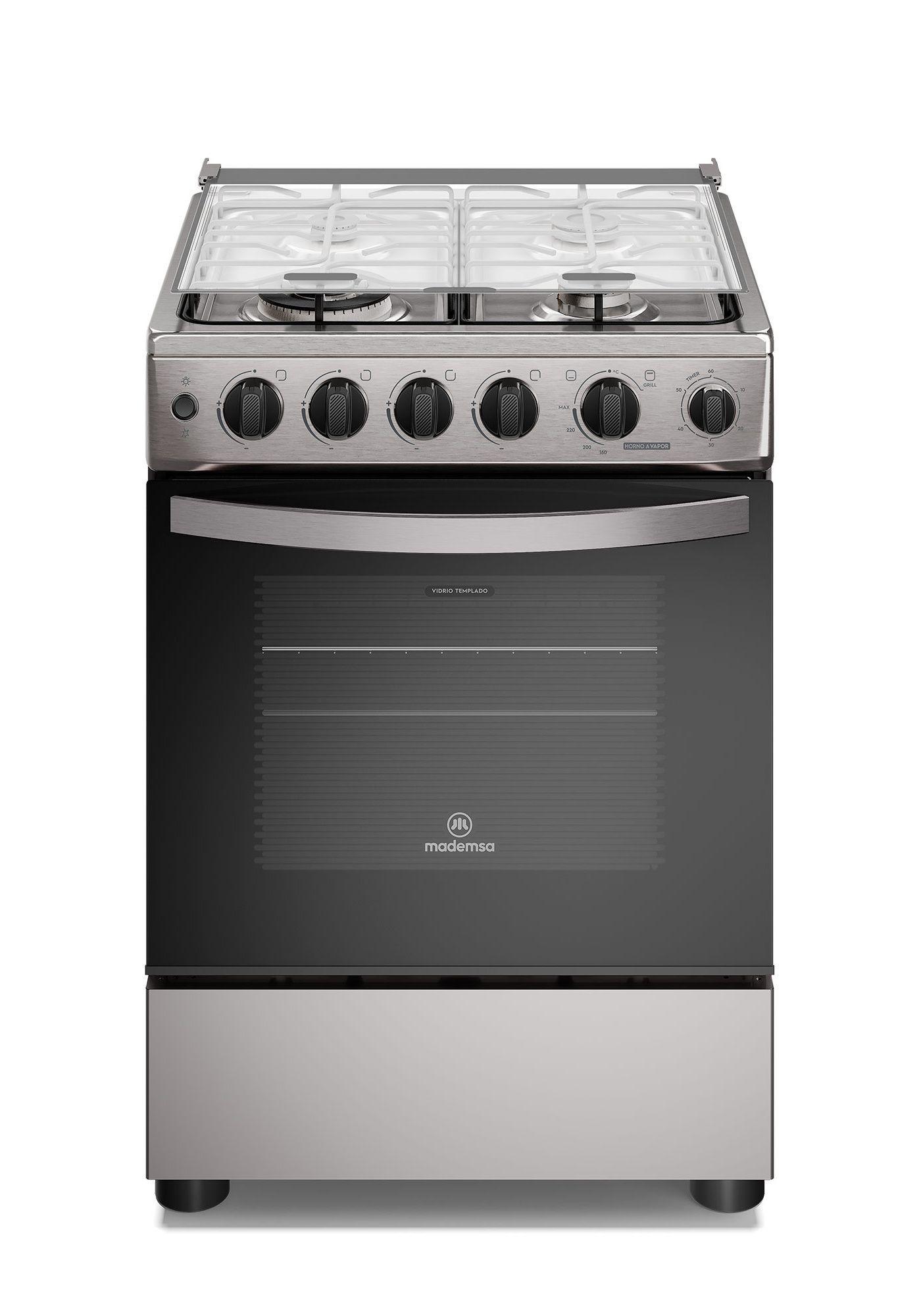 Cocina a Gas 4 Platos Horno Vapor y Triple Llama FM4SSC Inox-0