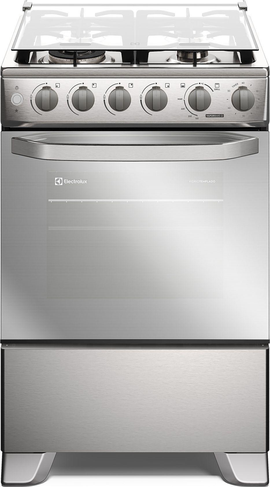 Cocina a Gas 4 Platos VaporBake, Triple Llama y Grill FE4SXC Inox-0