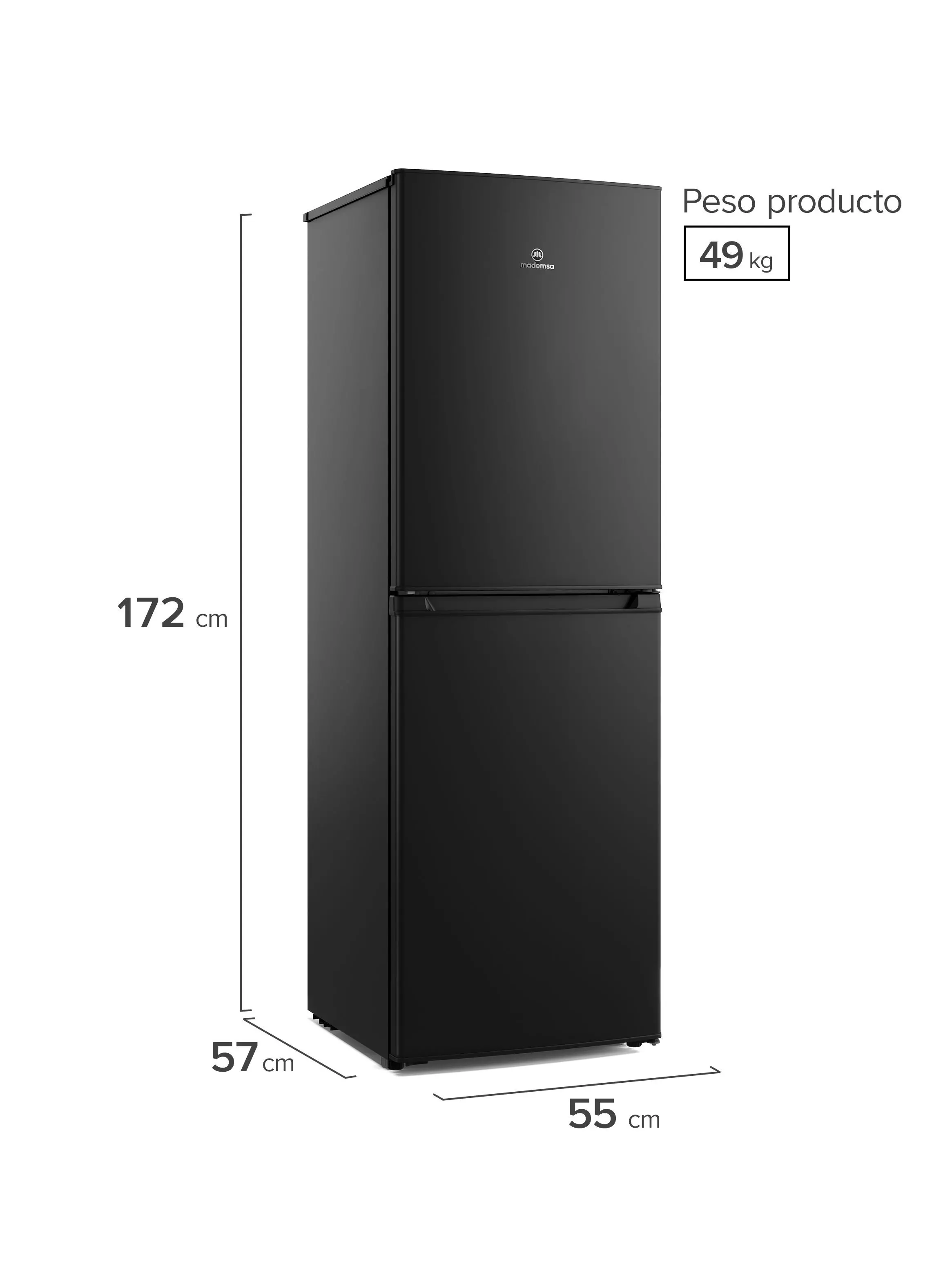 Refrigerador 248L Frío Directo Bottom Freezer MED250B Negro-1