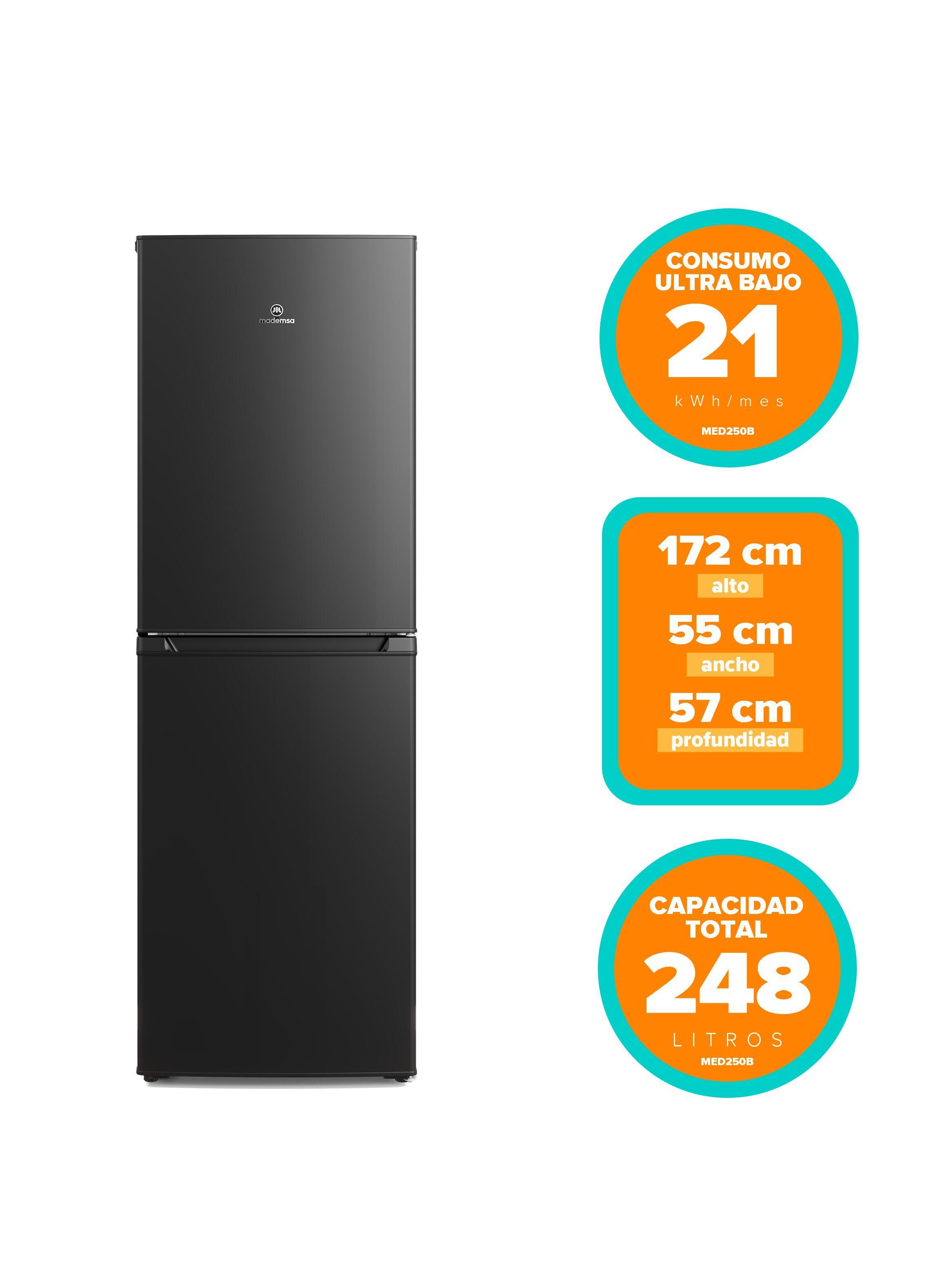 Refrigerador 248L Frío Directo Bottom Freezer MED250B Negro-2