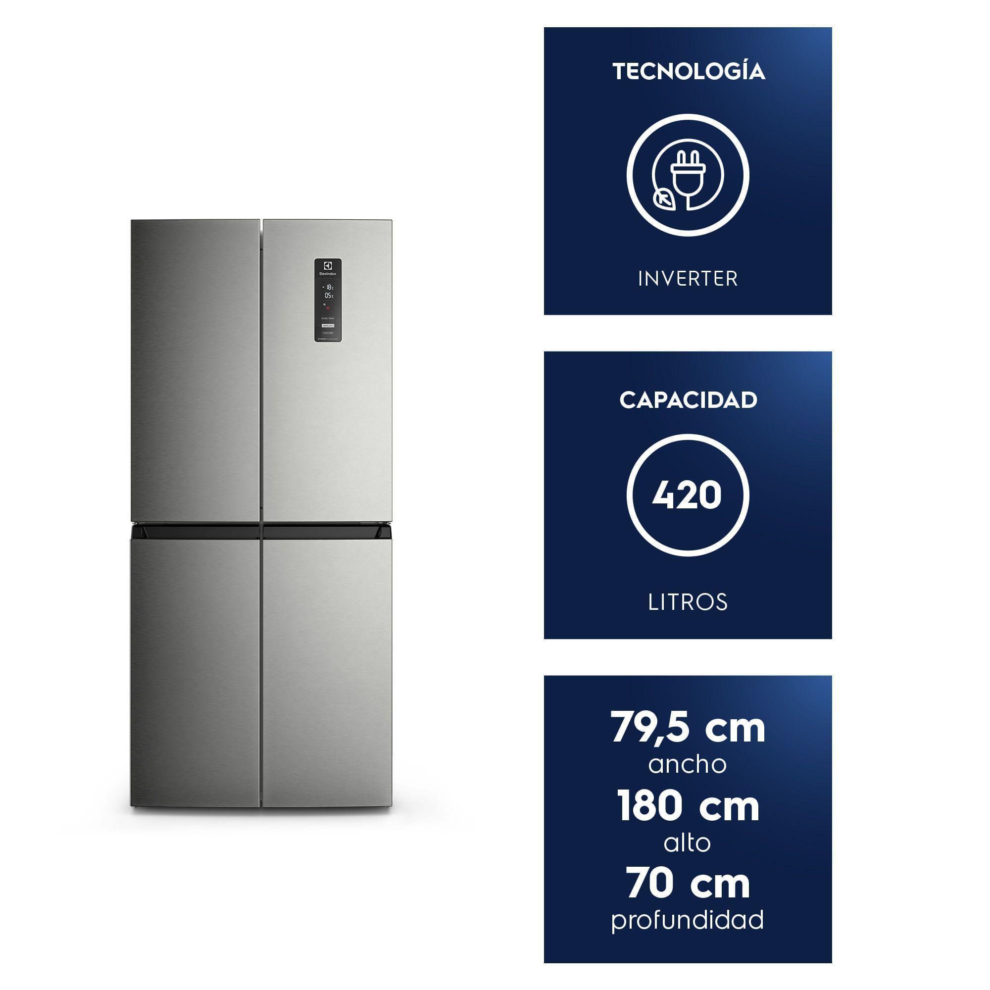 Refrigerador 420L No Frost Multidoor Inverter DQ79SU Inox-2
