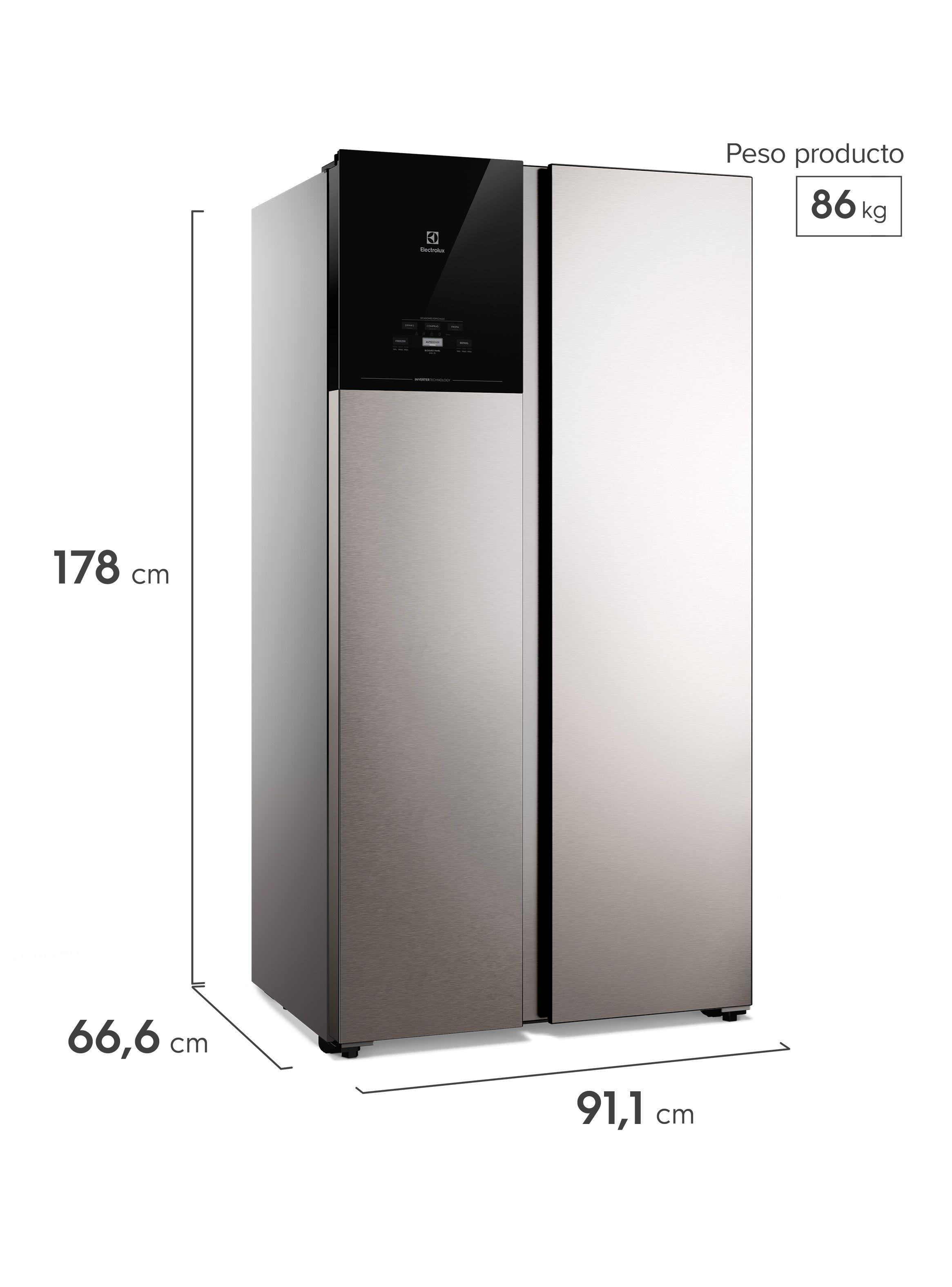 Refrigerador 530L No Frost Side by Side Inverter ES50S Inox-1