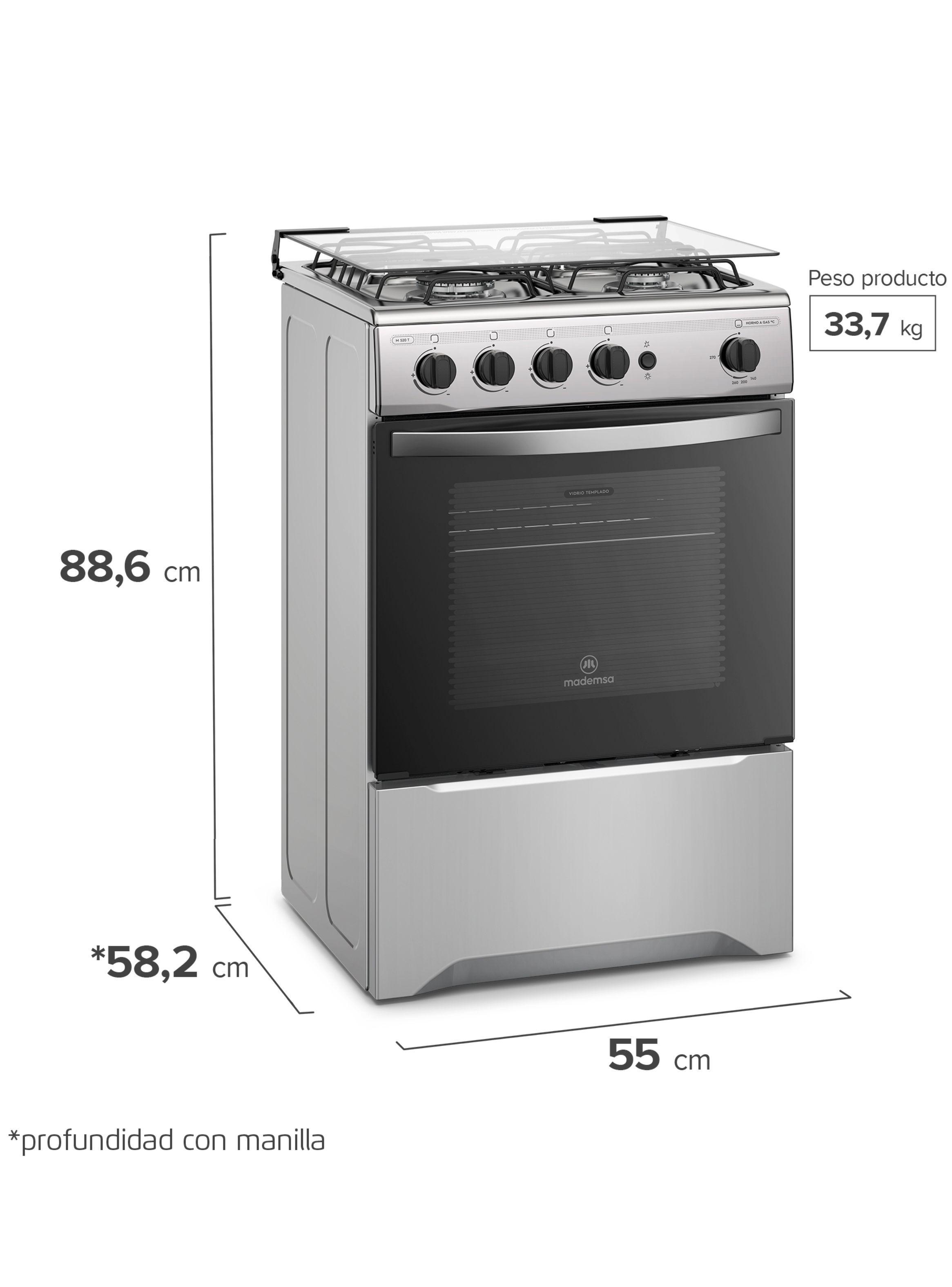 Cocina a Gas 4 Platos Mademsa Botón de Encendido M 520 T-1