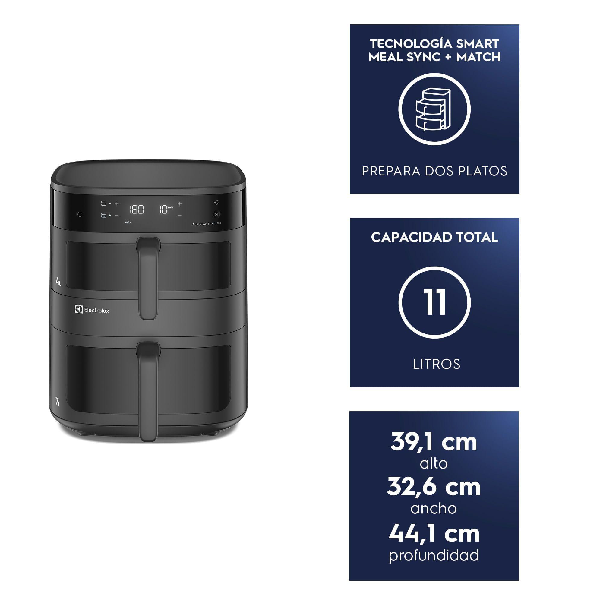Freidora de Aire 11L Digital Dual Doble Cesta 2500W EAF190-2