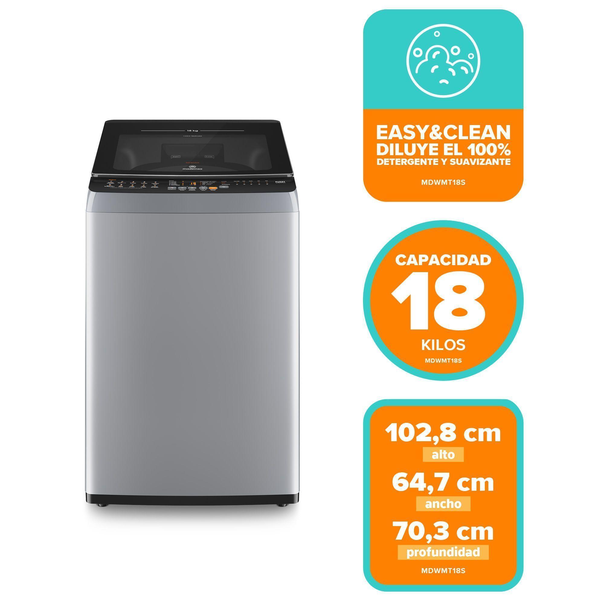 Lavadora Automática 18Kg Carga Superior MDWMT18S Silver-2
