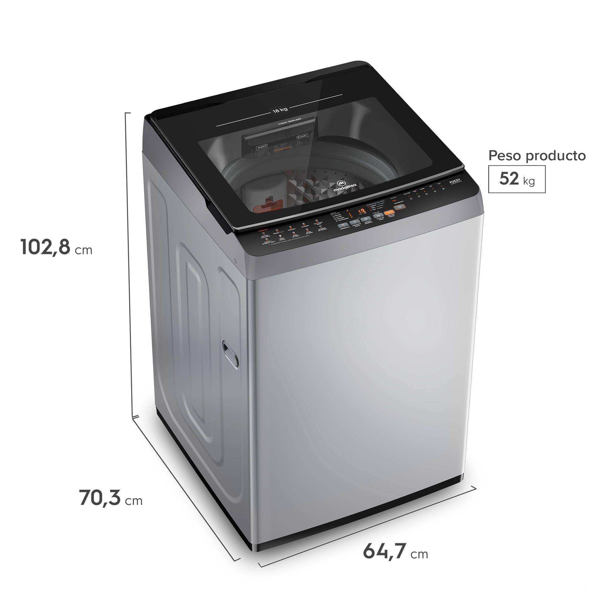 Lavadora Automática 18Kg Carga Superior MDWMT18S Silver-1