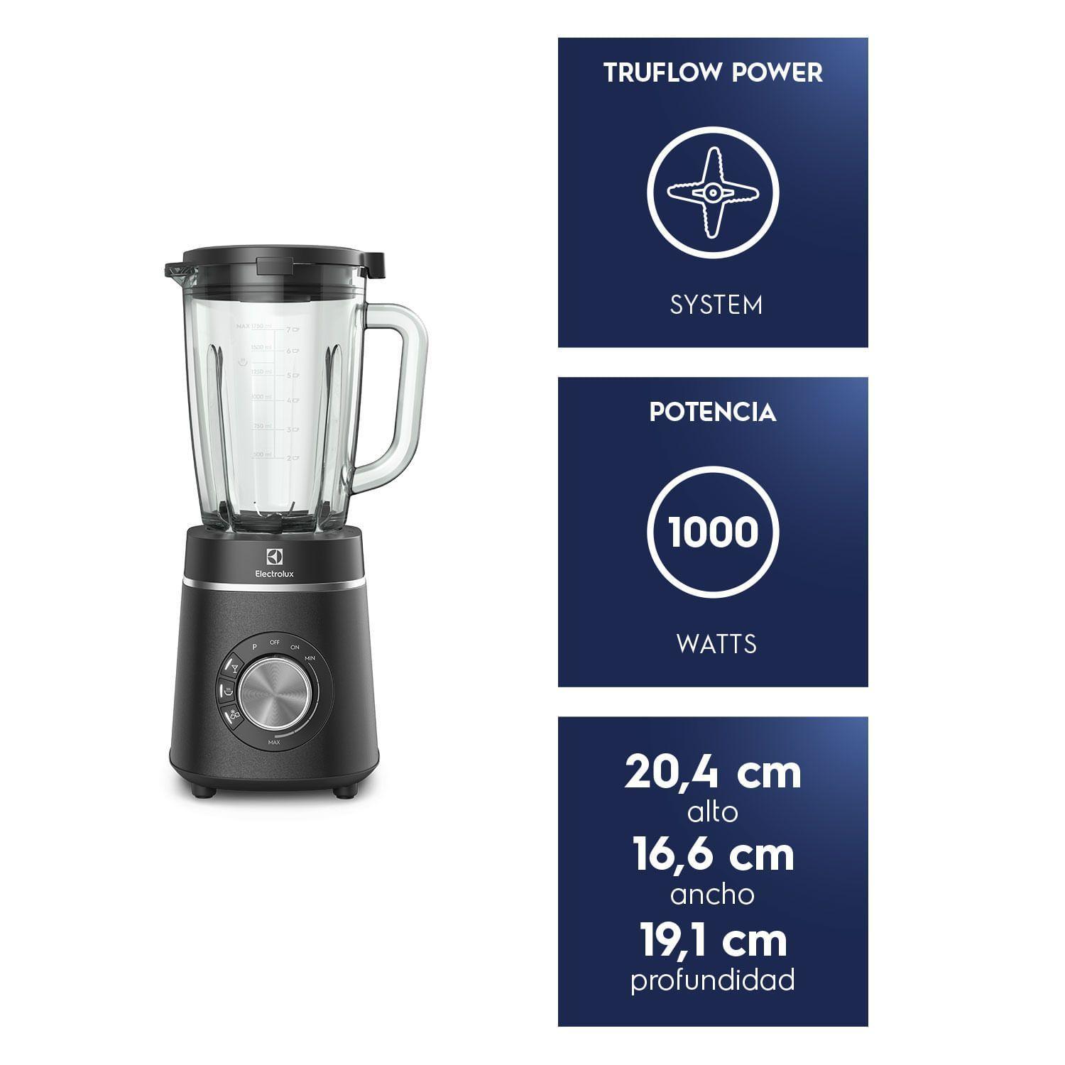 Licuadora 1,75L Jarra de Vidrio y 6 Cuchillos 1000W BLP70-1