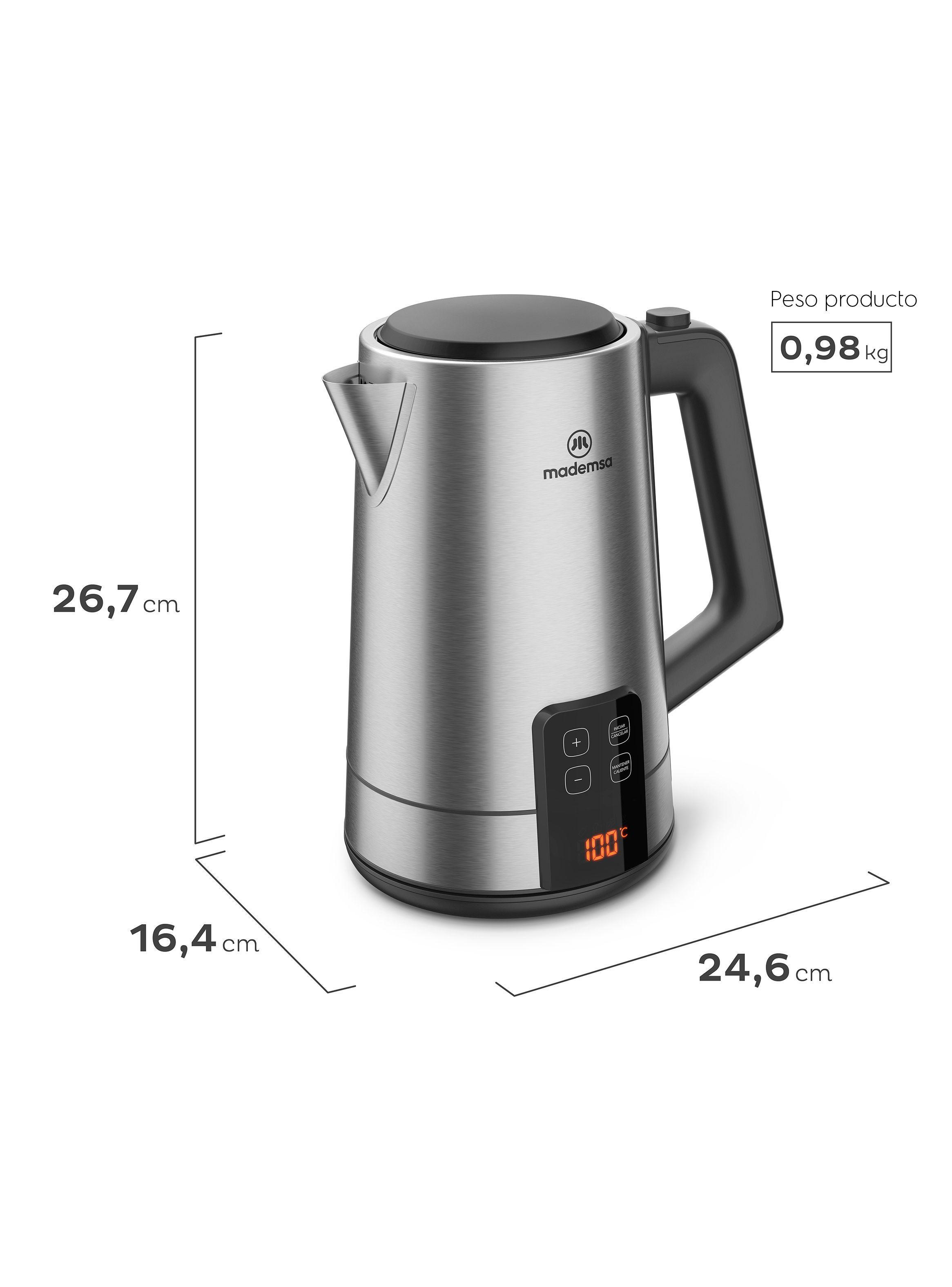 Hervidor Eléctrico Mademsa 2L con Control de Temperatura y Panel Digital MEK50 Inox-1