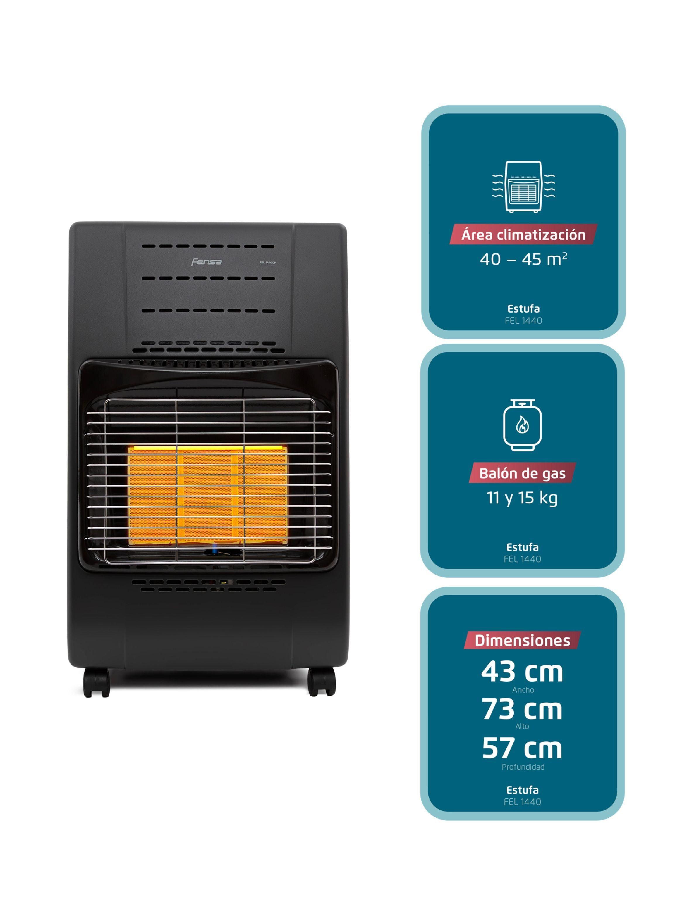 Estufa a Gas Fensa 11-15Kg 3 Niveles de Potencia FEL 1440-2