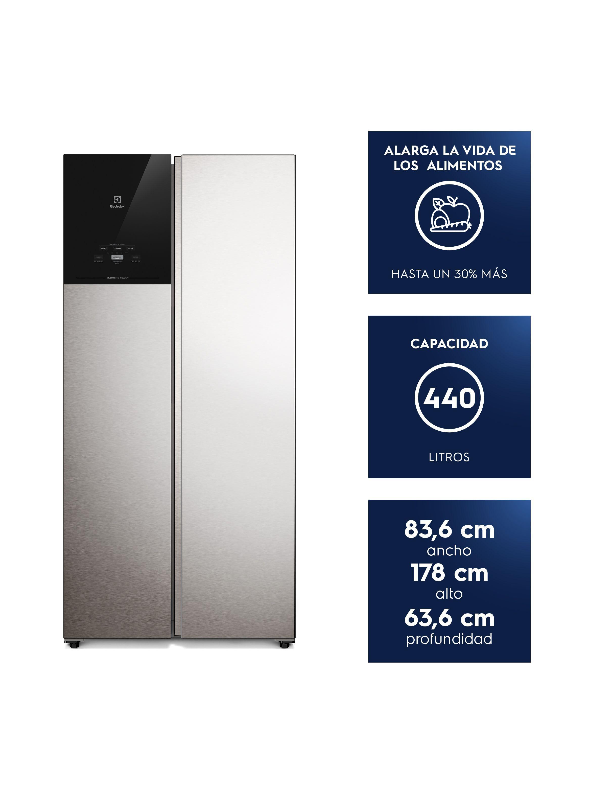 Refrigerador 440L No Frost Side by Side Inverter ES40S Inox-2