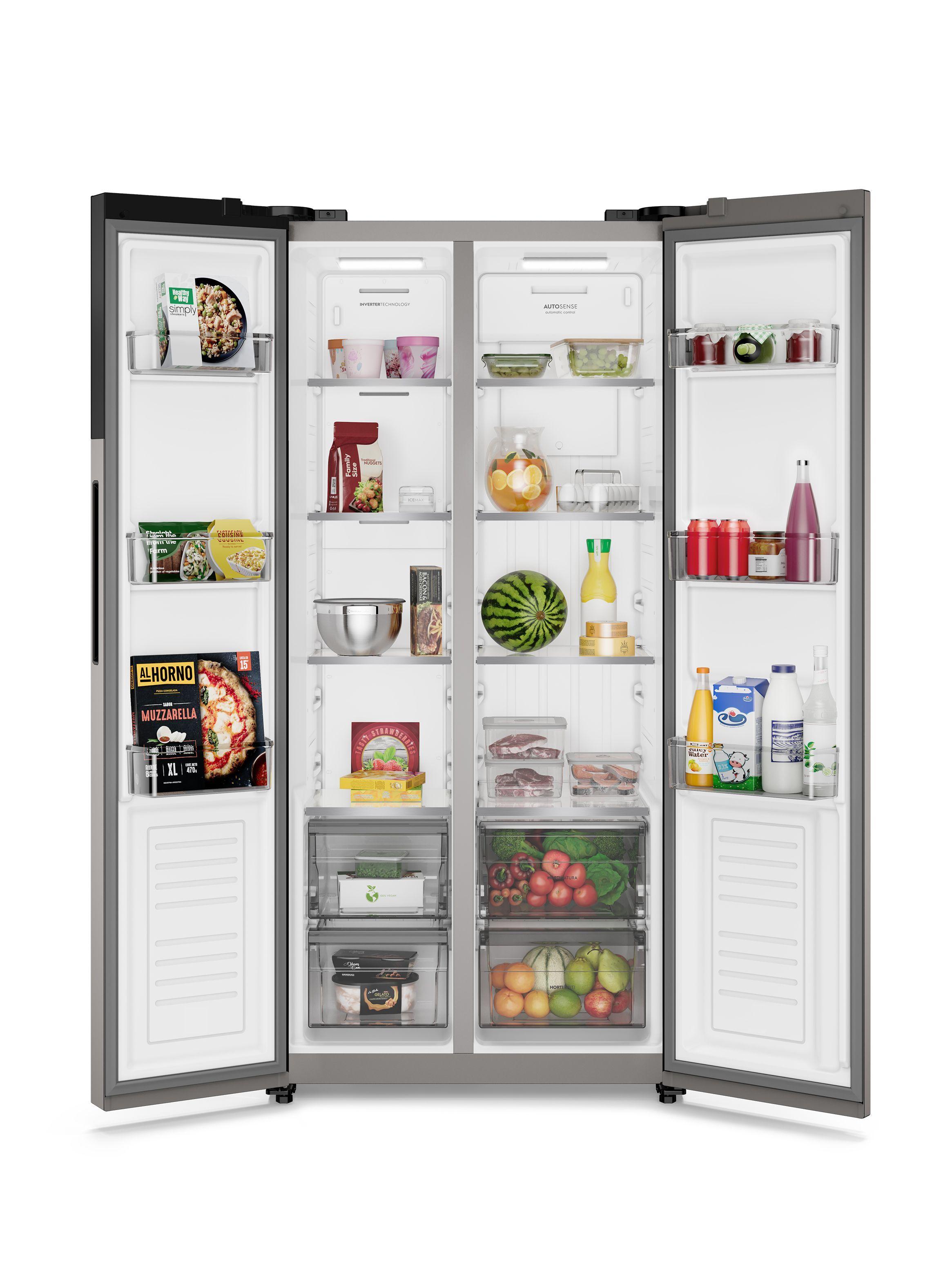 Refrigerador 440L No Frost Side by Side Inverter ES40S Inox-4