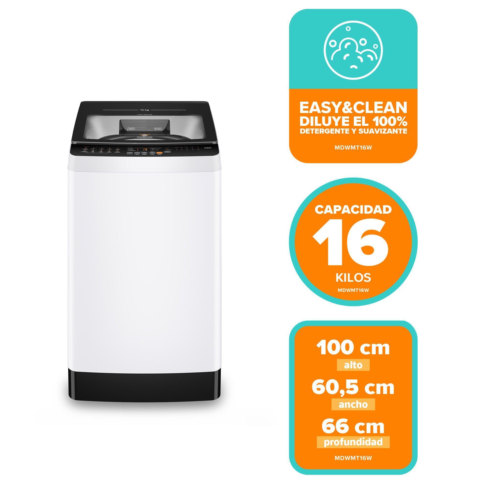 Lavadora Automática 16Kg Carga Superior MDWMT16W Blanca-2