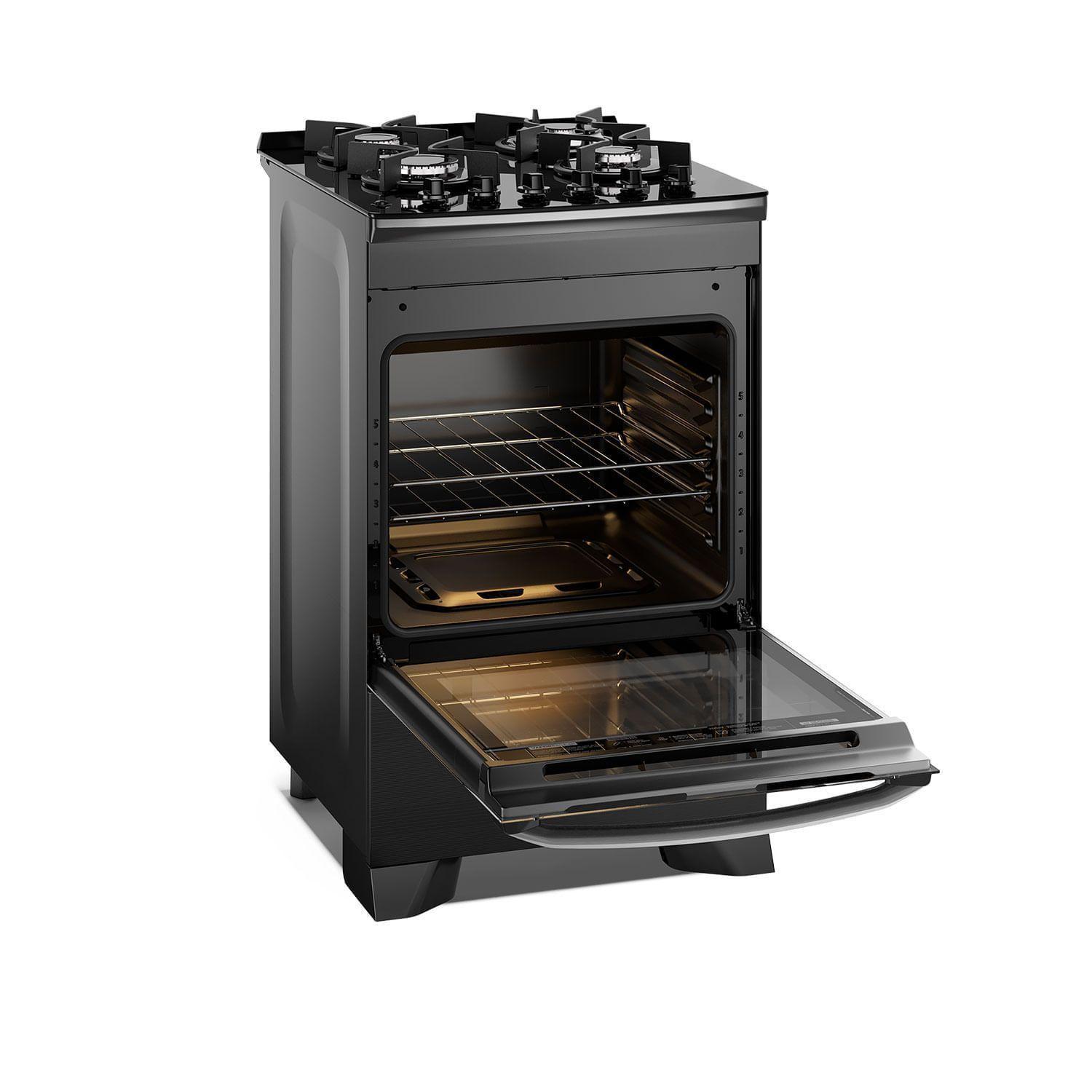 Cocina a Gas 4 Platos Parrillas Hierro Fundido F4EPB Negra-3