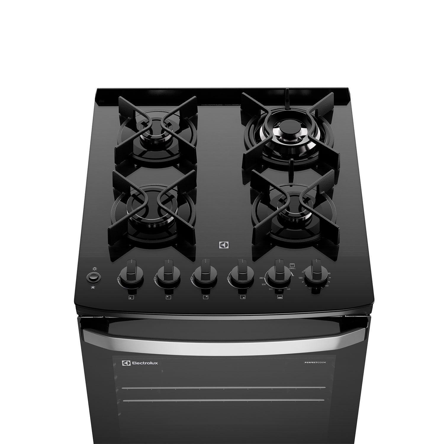 Cocina a Gas 4 Platos Parrillas Hierro Fundido F4EPB Negra-4