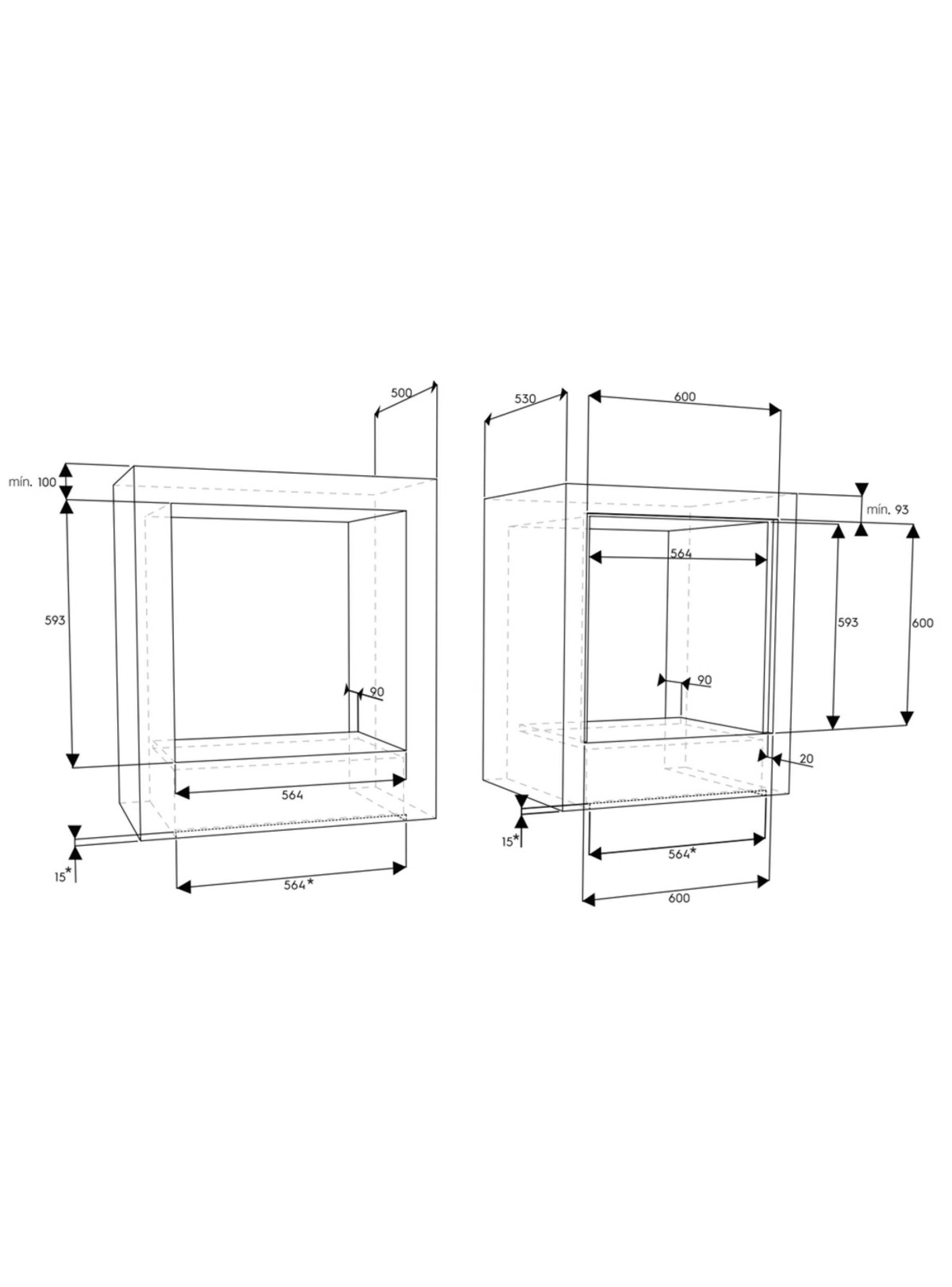 Horno Empotrable Eléctrico Fensa 59L Timer Digital FHE 1190T-1
