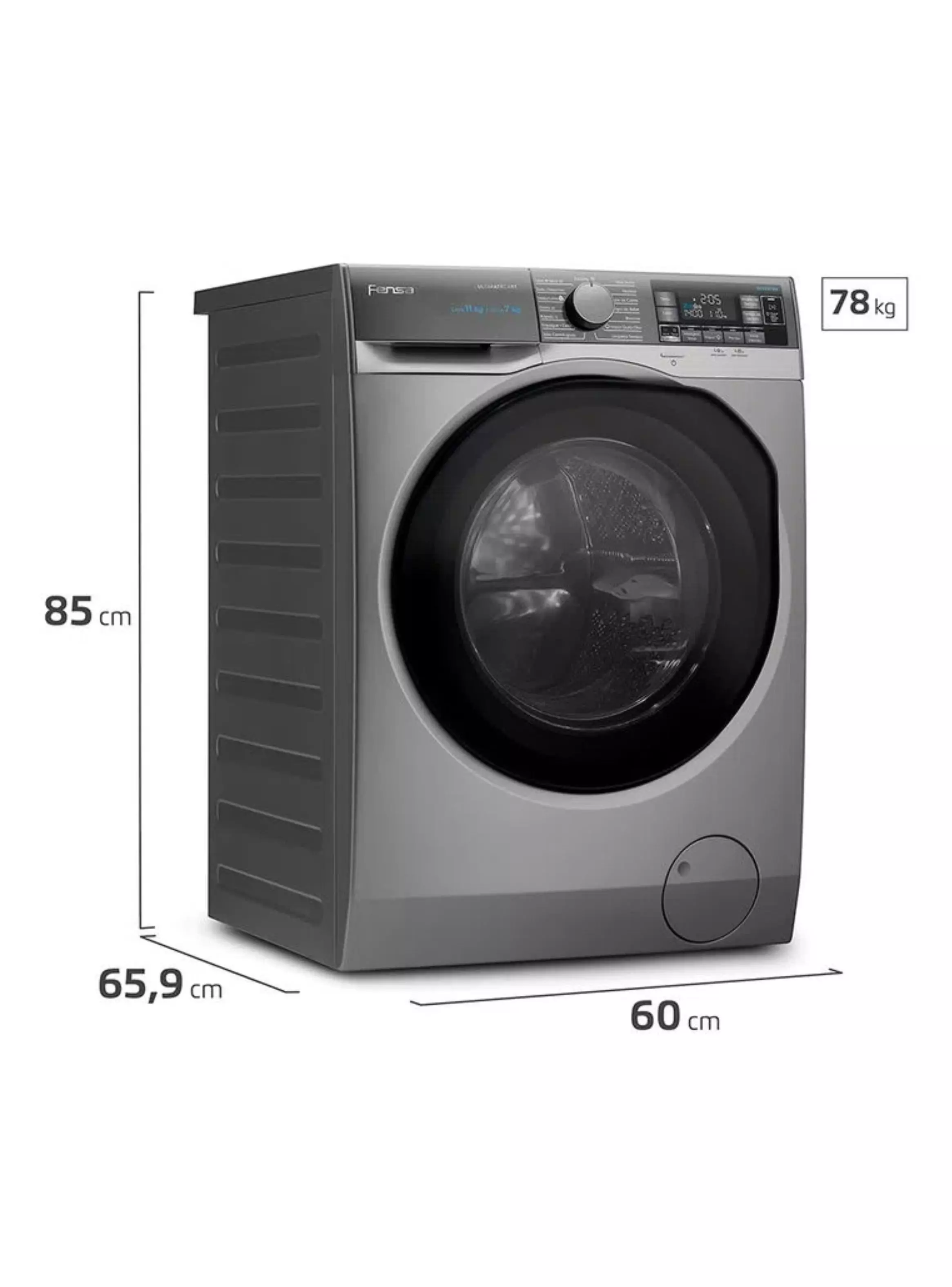 Lavadora Secadora Fensa 11Kg Lavado Inteligente 11WD Gris-1