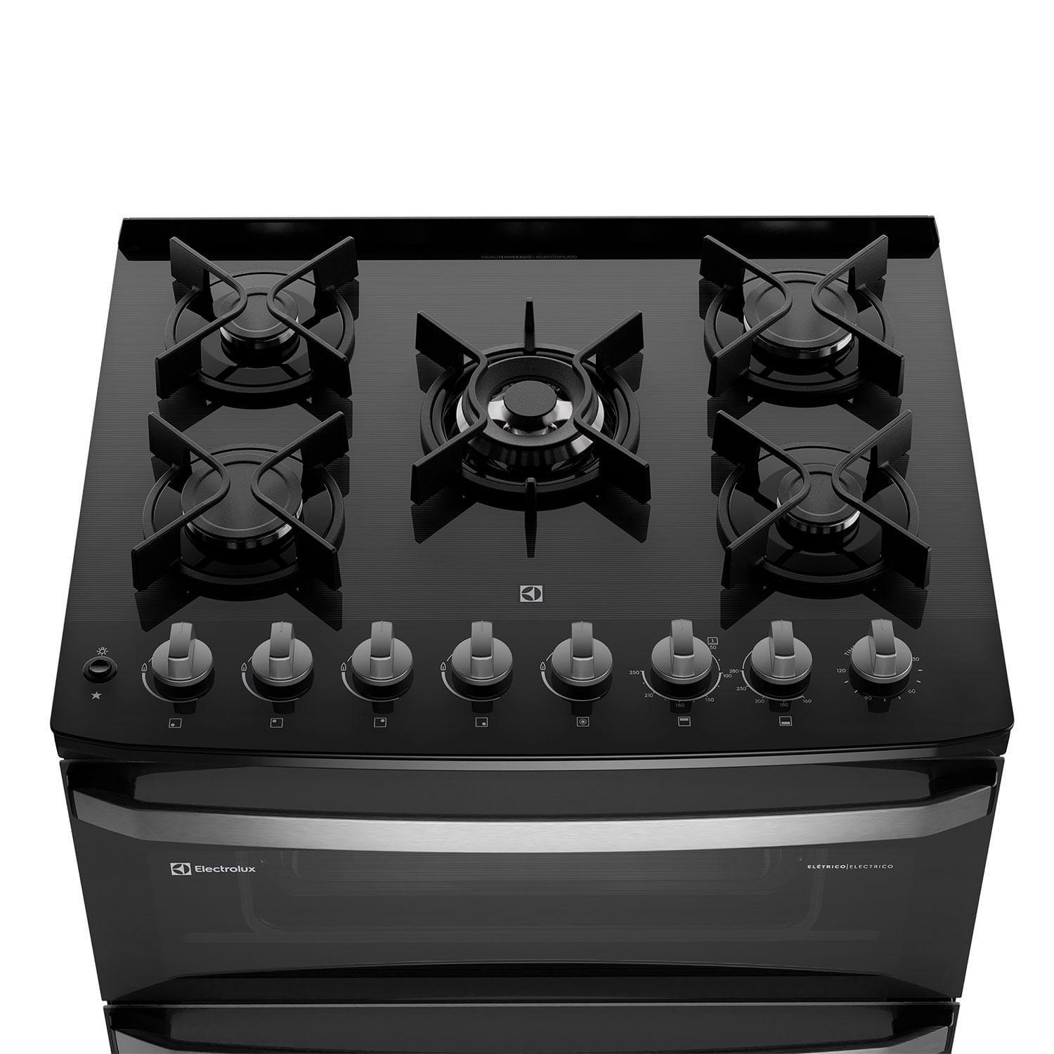 Cocina a Gas 5 Platos Doble Horno Parrillas Hierro Fundido F5EDB-3