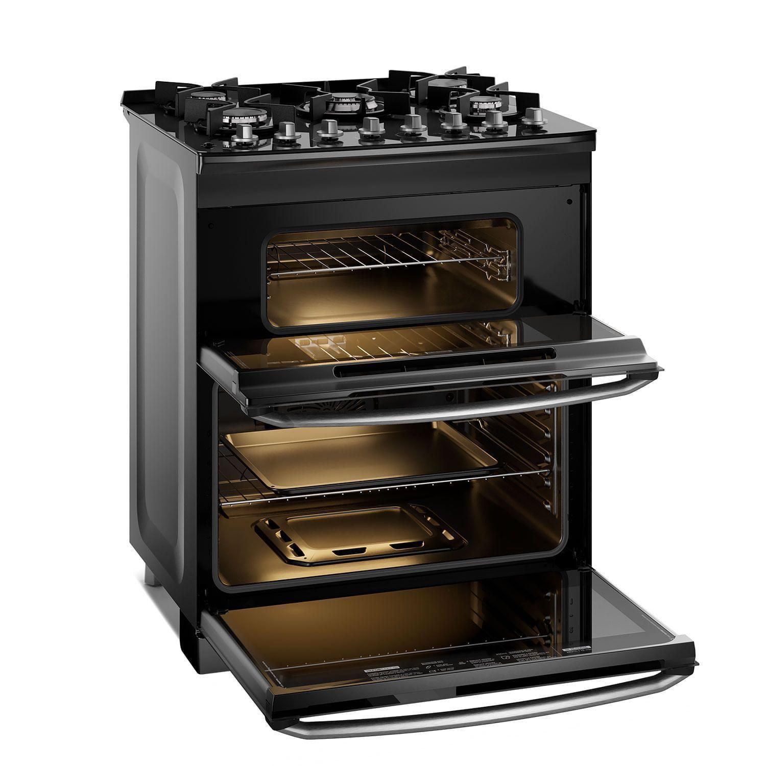 Cocina a Gas 5 Platos Doble Horno Parrillas Hierro Fundido F5EDB-4