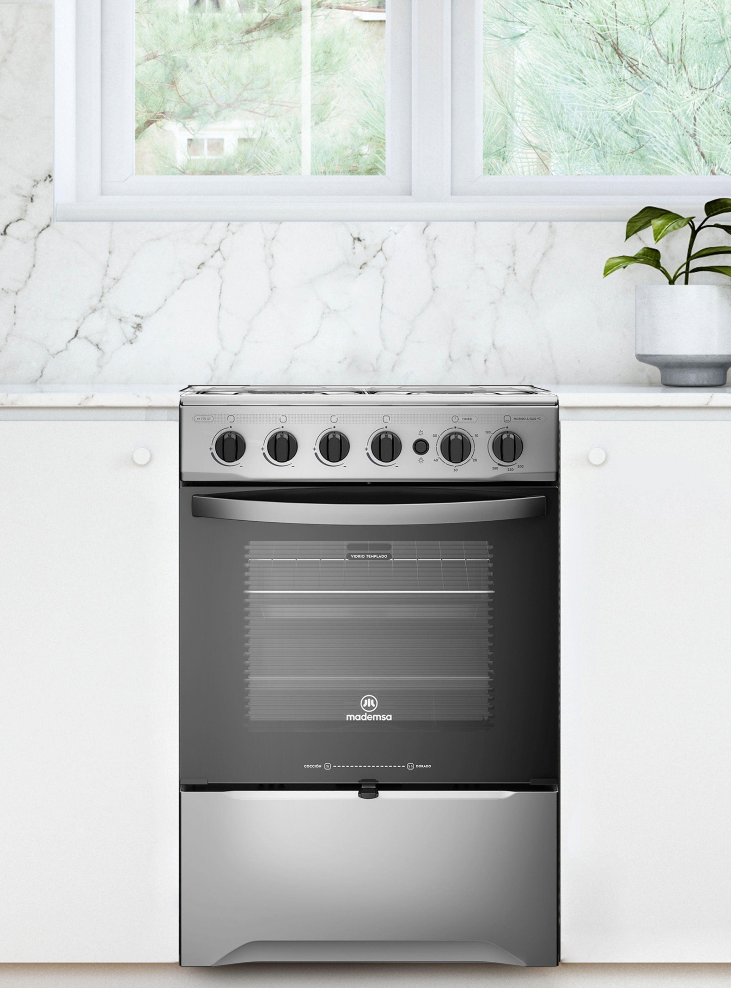 Cocina a Gas 4 Platos LimpiaFácil y Timer M 775 ST Inox-2