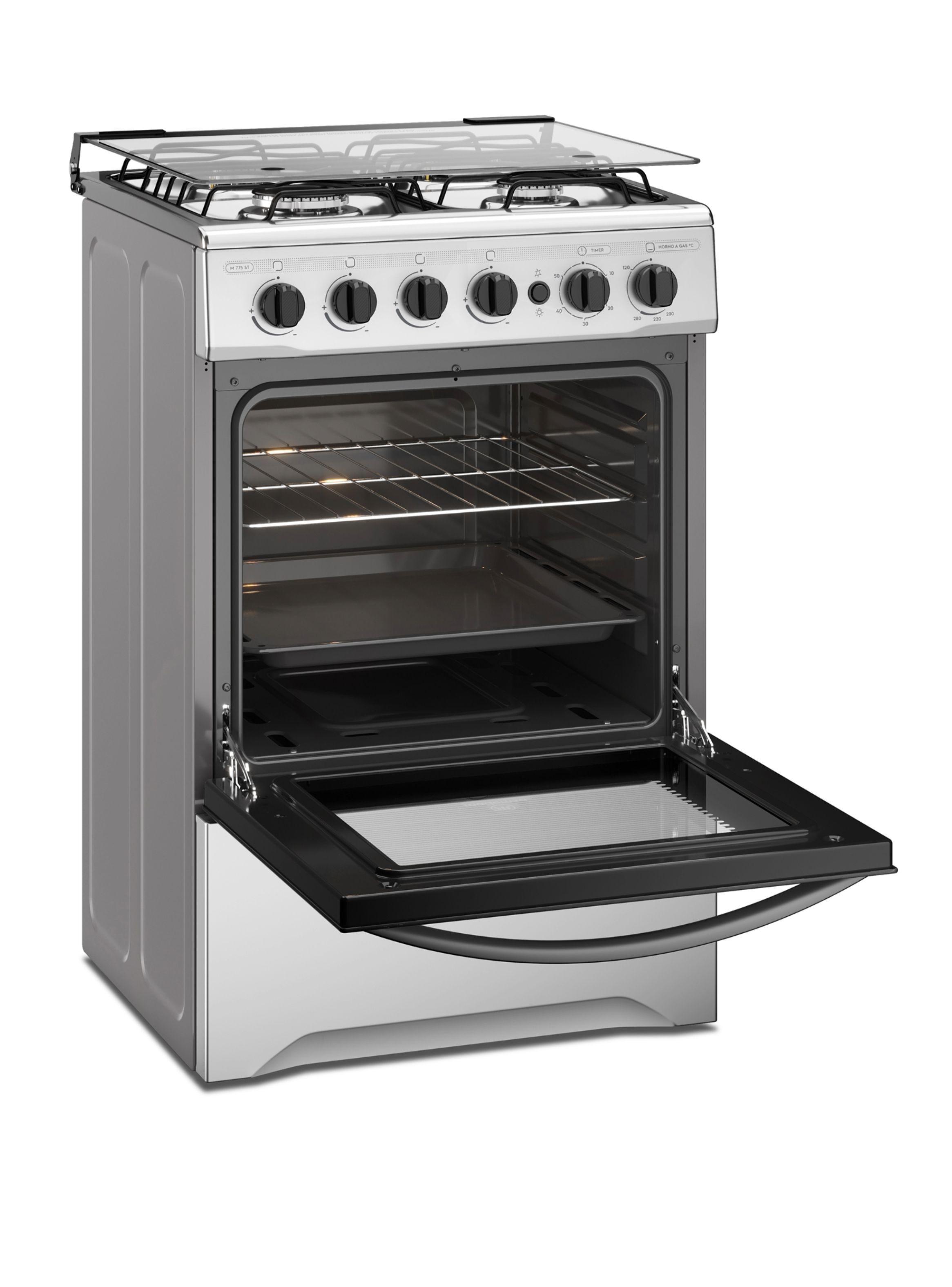 Cocina a Gas 4 Platos LimpiaFácil y Timer M 775 ST Inox-5